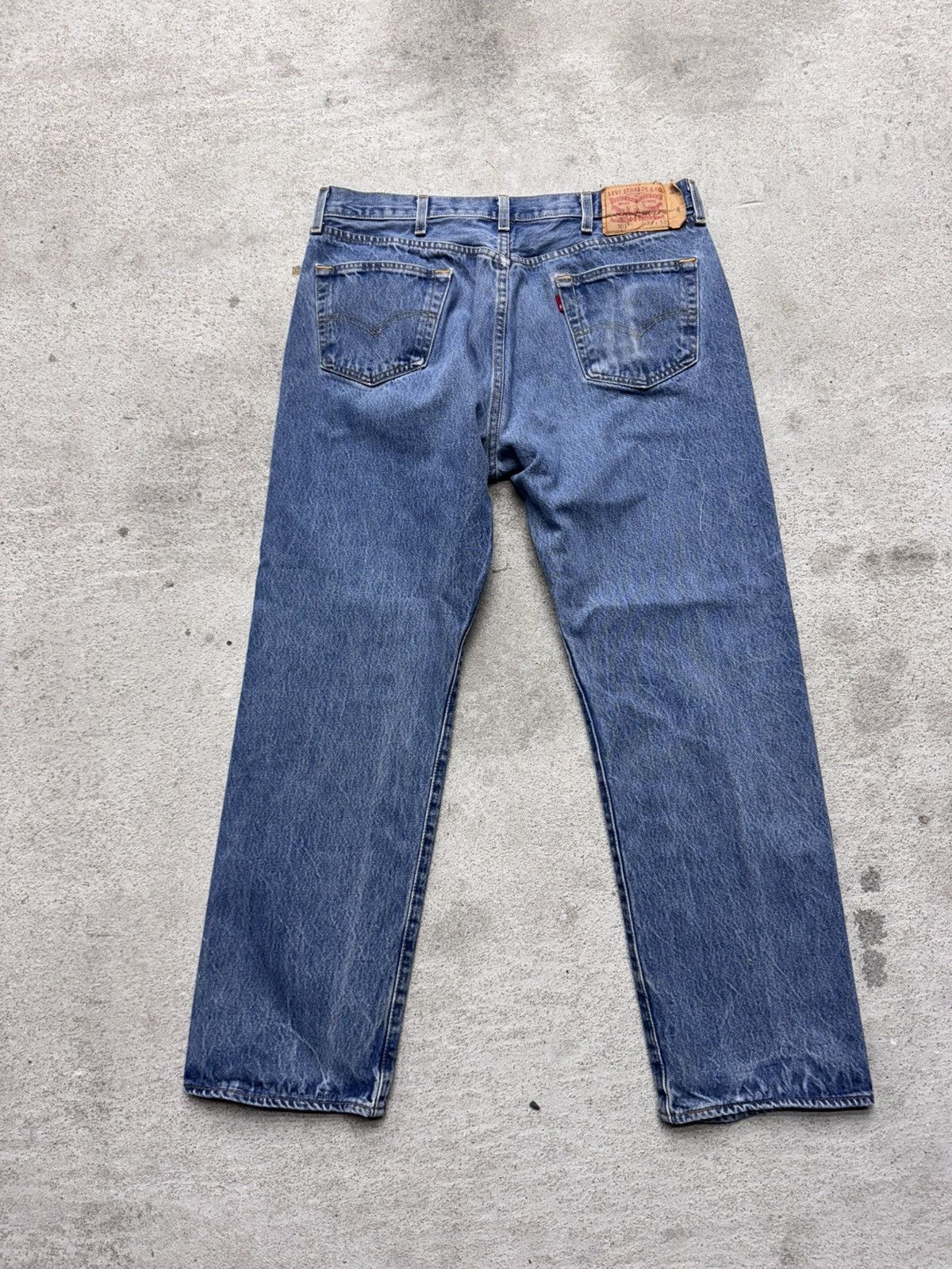 Levi's × Levi's Vintage Clothing × Vintage Vintage Levis 501 35x29 Blue Button Fly Denim Faded 90s Y2K Size US 35 - 7 Thumbnail