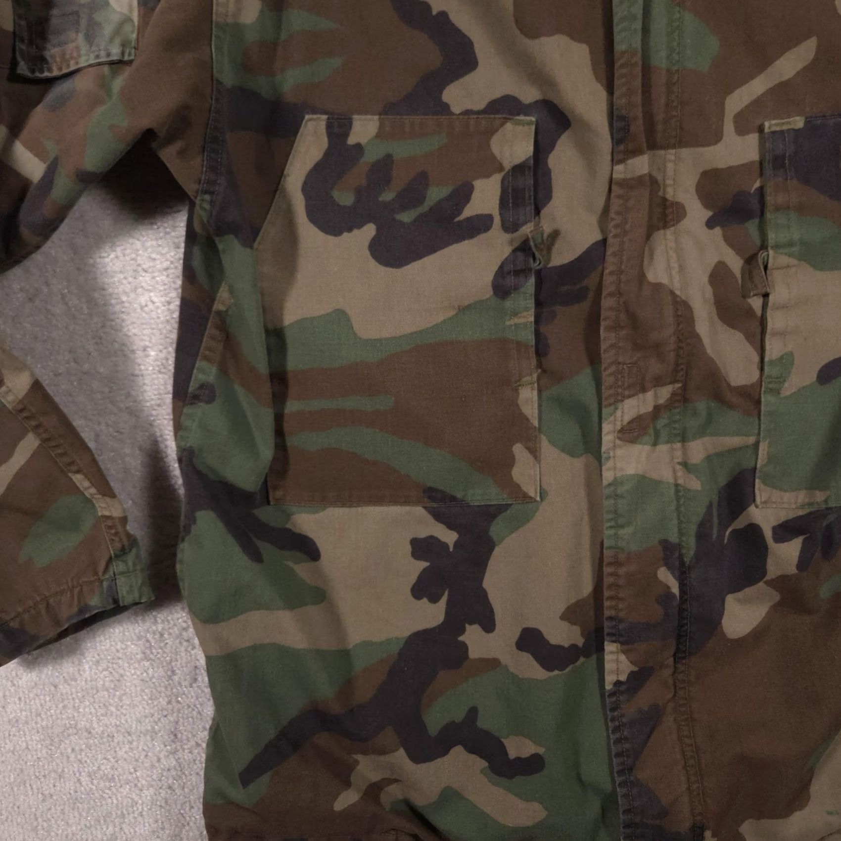 Vintage VINTAGE Isratex Jacket Mens M Woodland Camo Military Cotton-Blend Full Zip Pockets 80s Mens Size US M / EU 48-50 / 2 - 5 Thumbnail