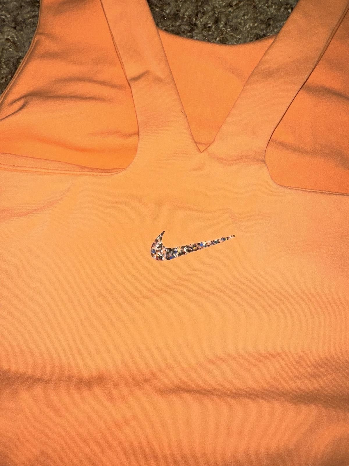 Nike Nike Women’s Yoga Dri-FIT Luxe Orange tee Cropped Tank Top Shirt Sample Size ONE SIZE - 3 Thumbnail