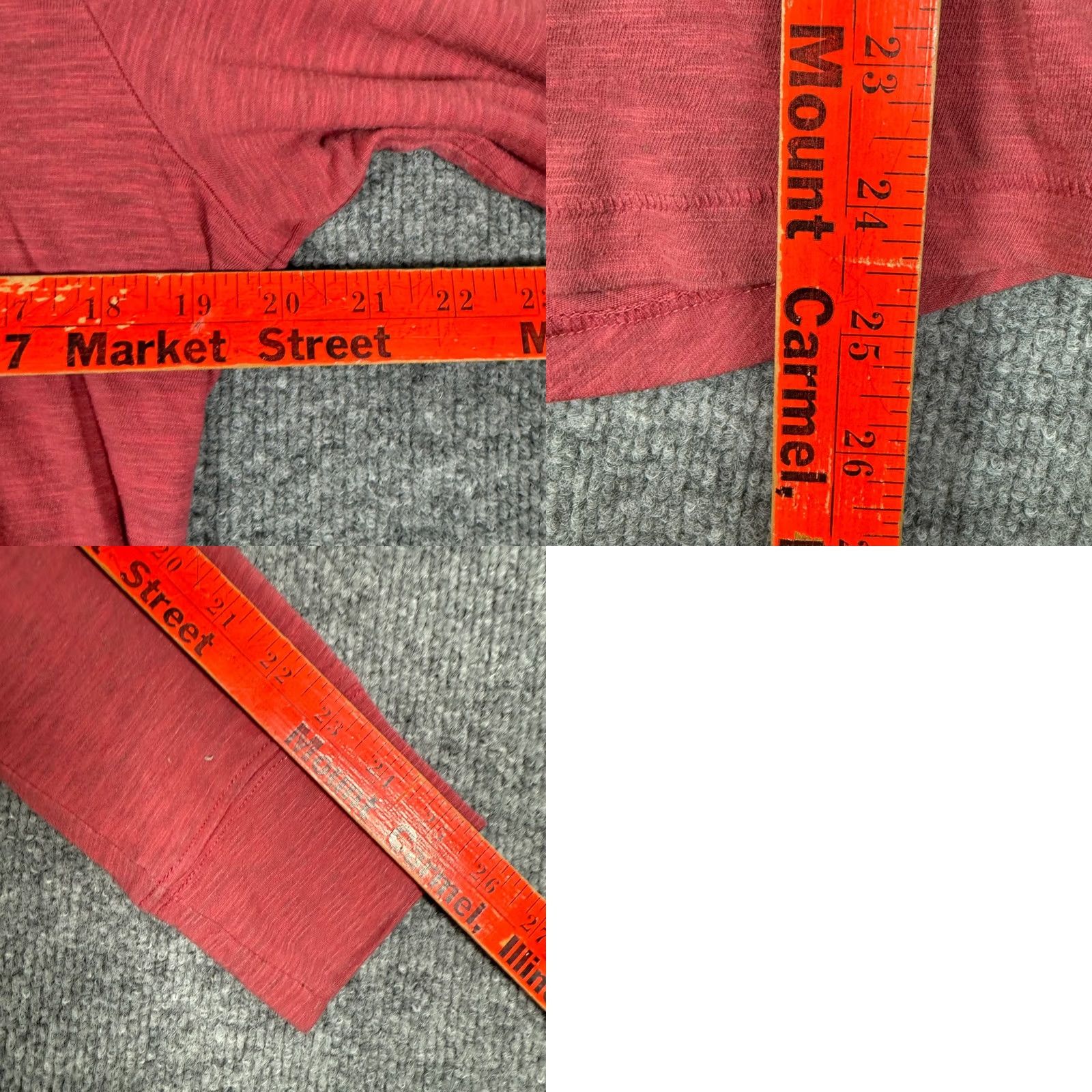 Old Navy Old Navy Henley Hoodie Mens Medium Red Lory Chest Pocket Drawstring Crew Neck Knit Sweatshirt Size US M / EU 48-50 / 2 - 8 Thumbnail