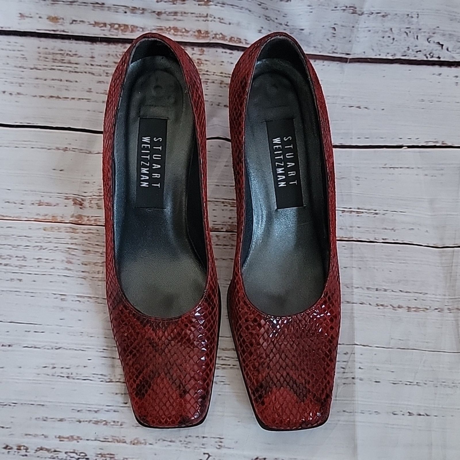 Stuart Weitzman Stuart Weitzman 90s Square Toe Block Heel Pumps 6 Size US 6 / IT 36 - 3 Thumbnail