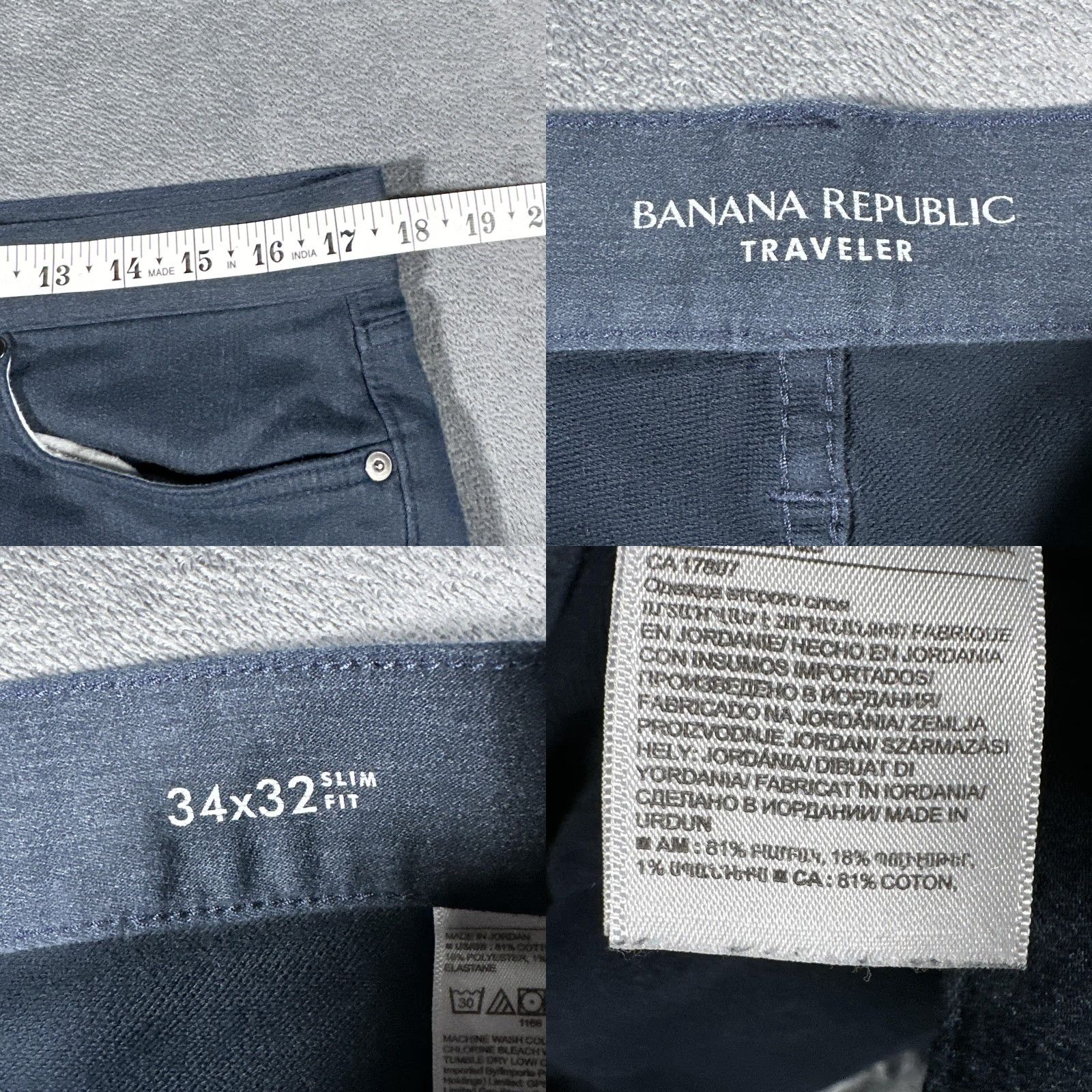 Banana Republic Banana Republic Traveler Jeans Mens 34x32 Blue Slim Straight Stretch Denim Pants Size US 34 / EU 50 - 8 Thumbnail