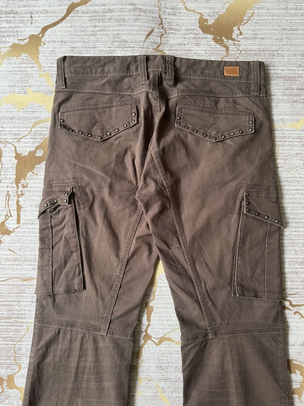 Japanese Brand FLARE Nicole Club For Men NCFM Studded Pocket Cargo Pant Size US 33 - 10 Thumbnail