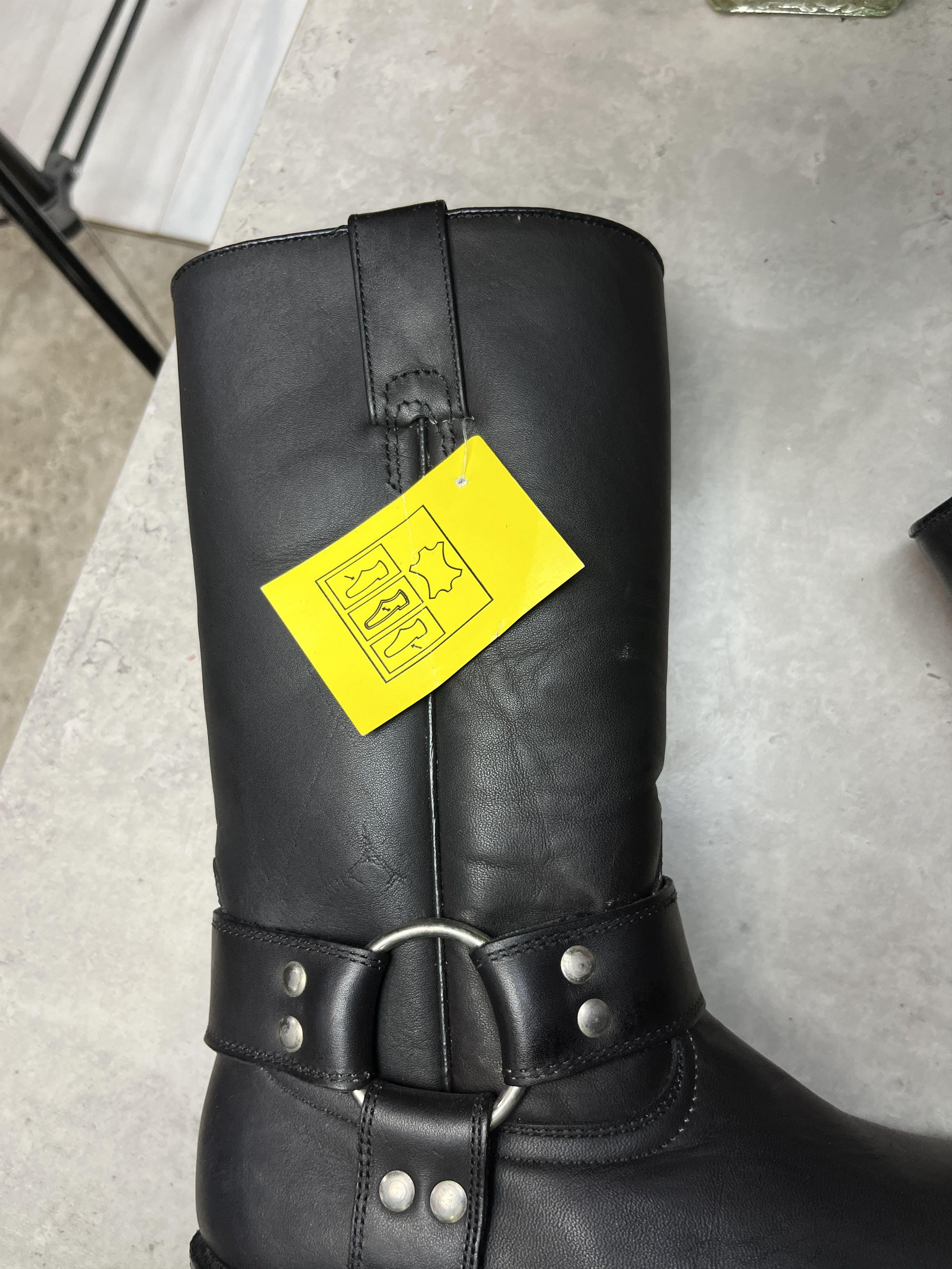 Buffalo London 1990s BUFFALO BLACK LEATHER HARNESS BIKER BOOTS - 5109 Size US 6 / EU 39 - 9 Thumbnail