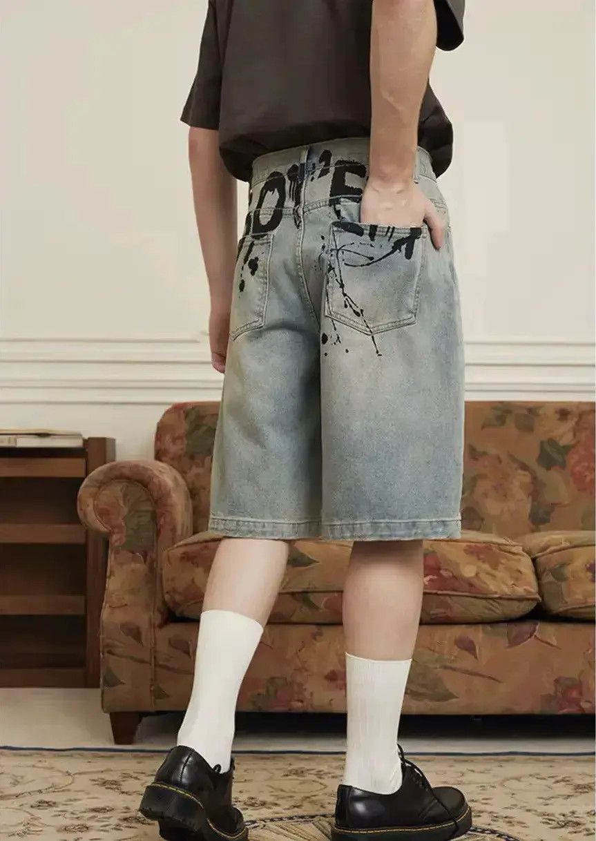 Japanese Brand Graffiti Paint Vintage Washed Jorts Shorts Size US 33 - 6 Thumbnail