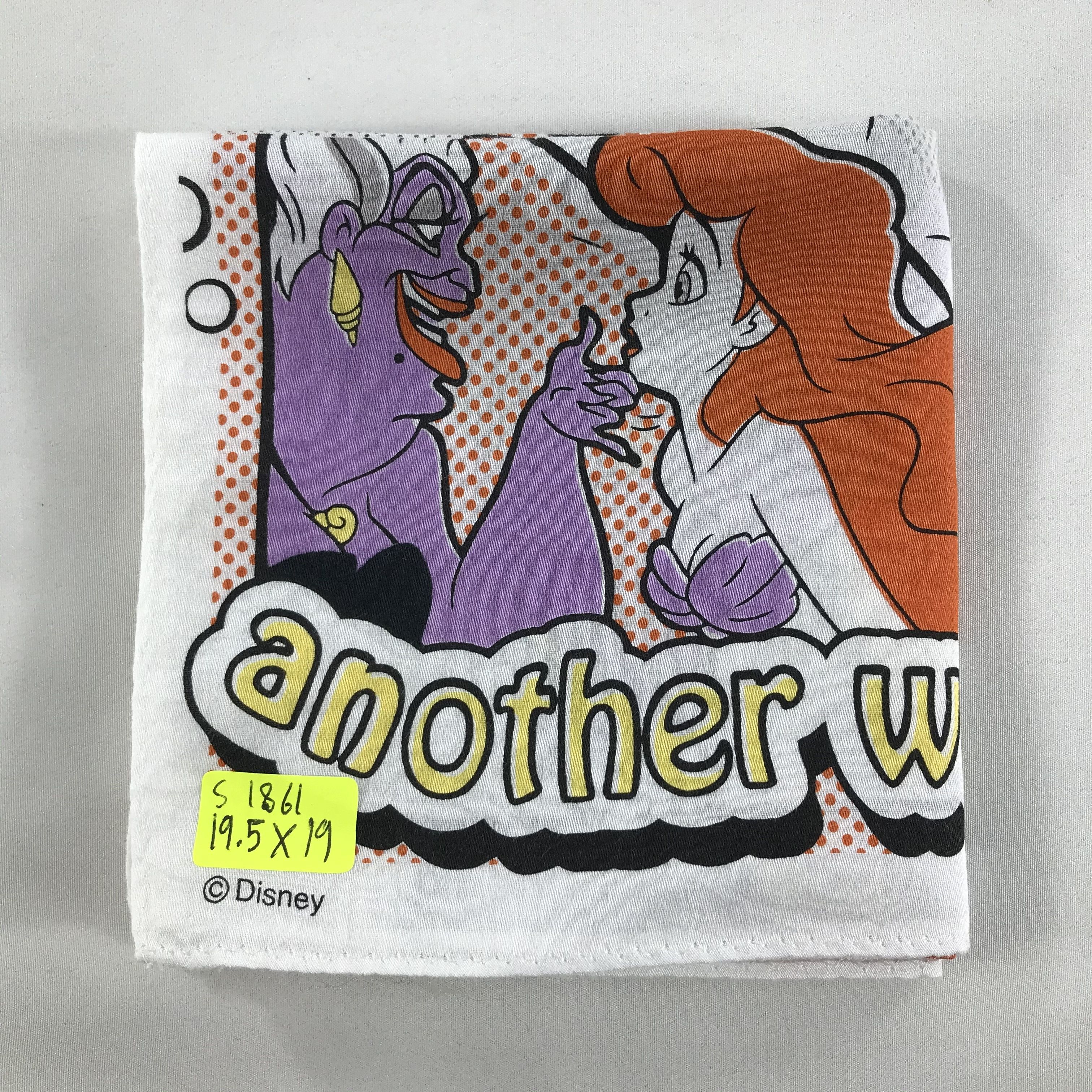 Disney × Vintage Disney Mermaid Bandana / Handkerchief / Neckerchief - S1861 Size ONE SIZE - 3 Thumbnail