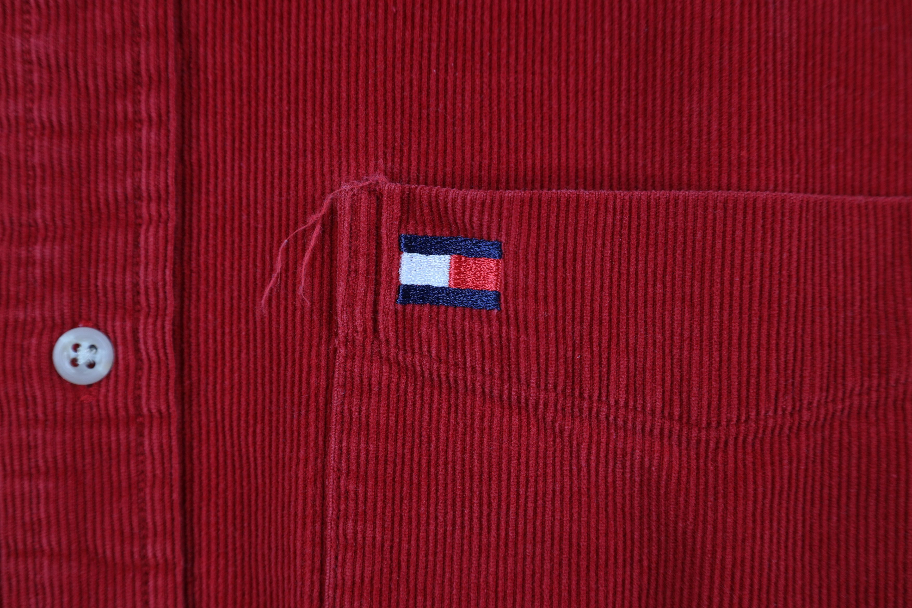 Tommy Hilfiger Vintage 90s Tommy Hilfiger Collared Button Down Shirt Red Size US S / EU 44-46 / 1 - 4 Thumbnail