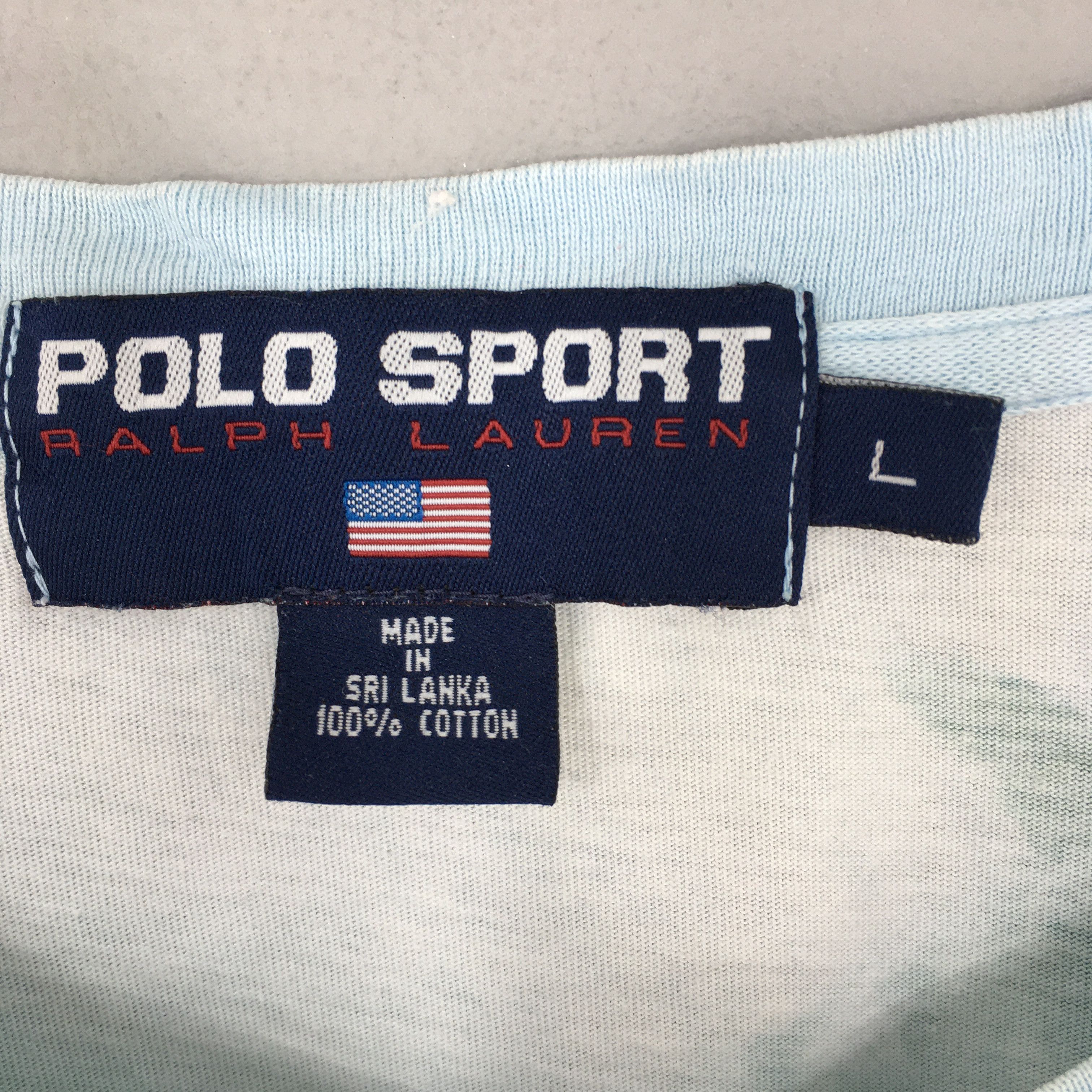 Polo Ralph Lauren × Ralph Lauren Vintage 90s Polo Sport Surfing Wave Ocean Tshirt Large Size US L / EU 52-54 / 3 - 5 Thumbnail