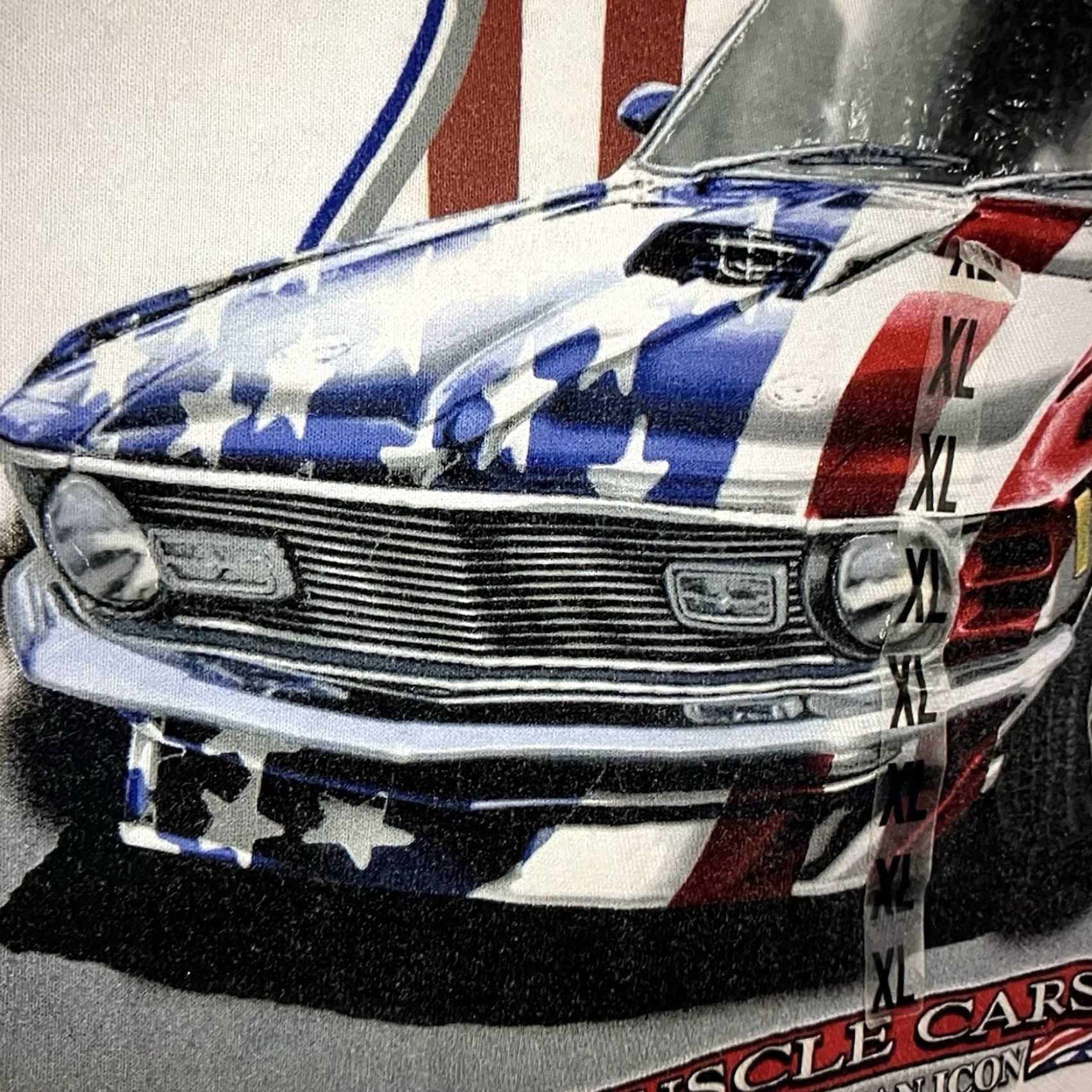 Ford VINTAGE Ford Mustang Patriotic Car T-Shirt Adult XL White 90s Y2K Made in USA Size US XL / EU 56 / 4 - 7 Thumbnail