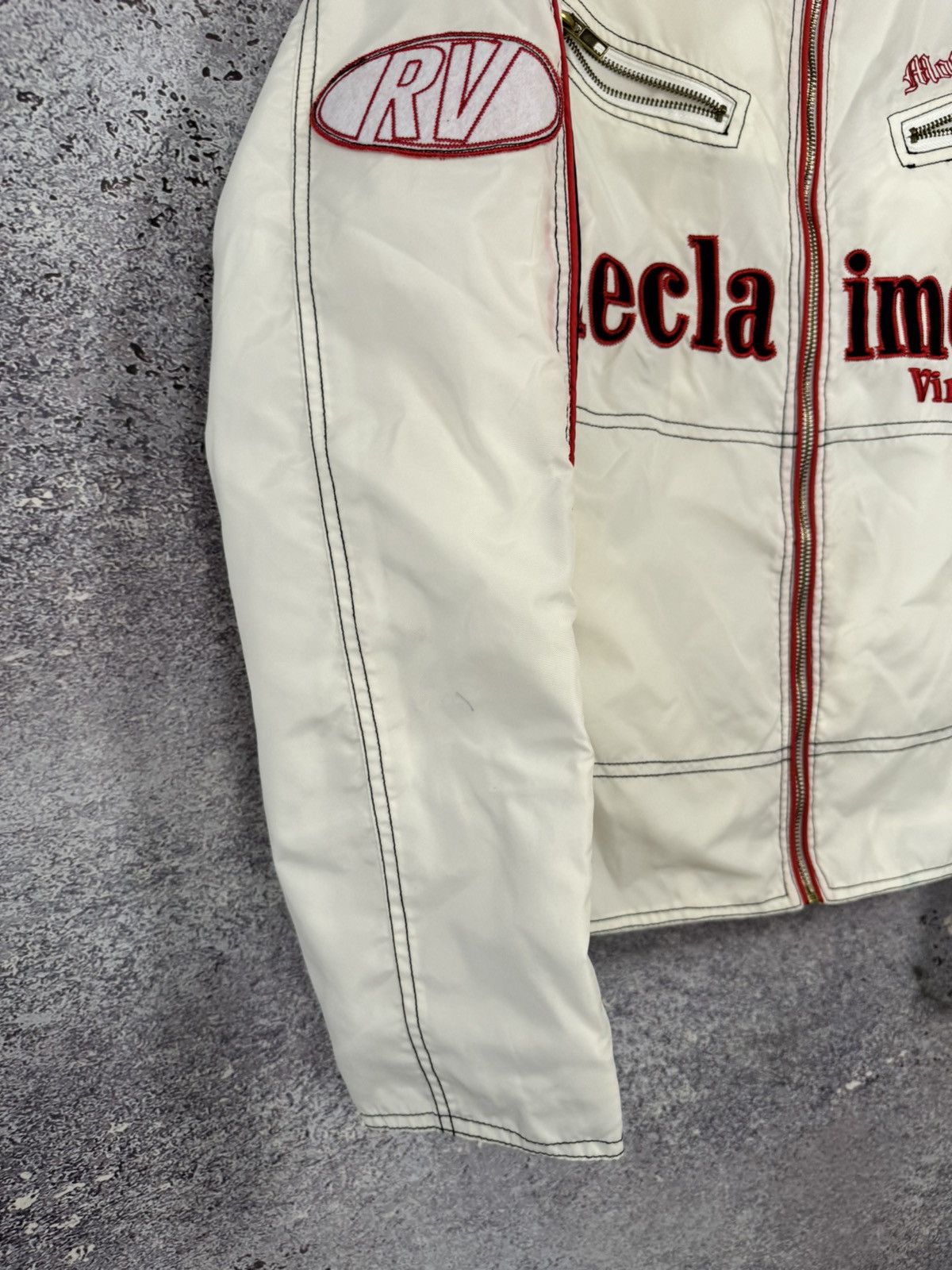 Vintage Reclaimed Vintage Biker Jacket Nylon White Men’s XS size Size US XS / EU 42 / 0 - 6 Thumbnail