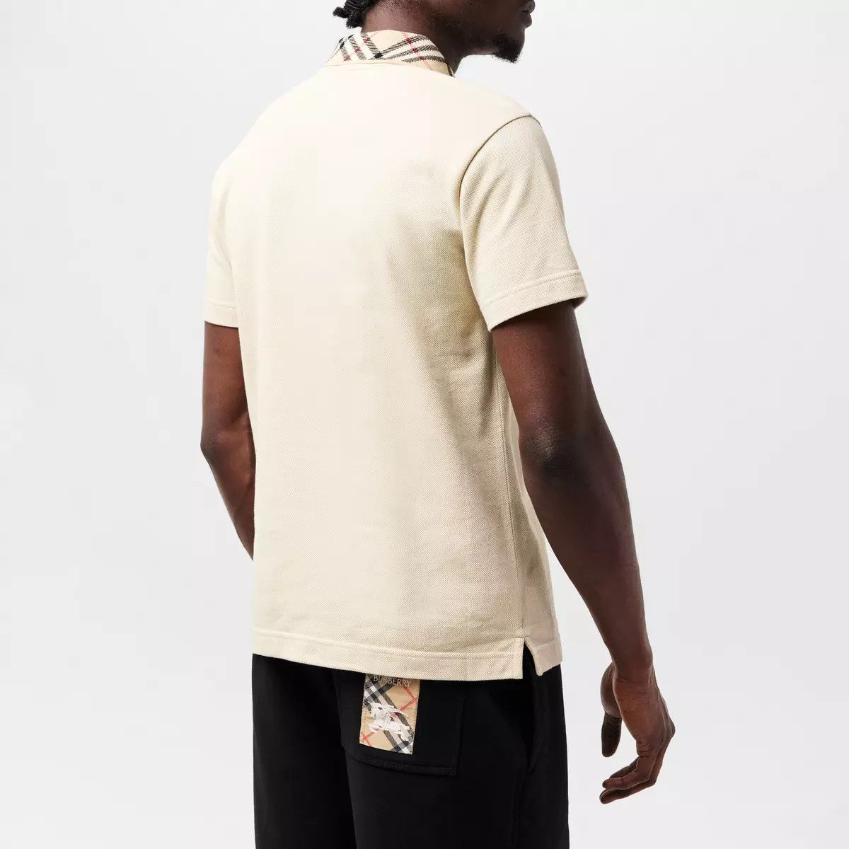 Burberry o1g2r1mq0426 Check Collar Polo Shirt in Ivory Size US S / EU 44-46 / 1 - 4 Thumbnail