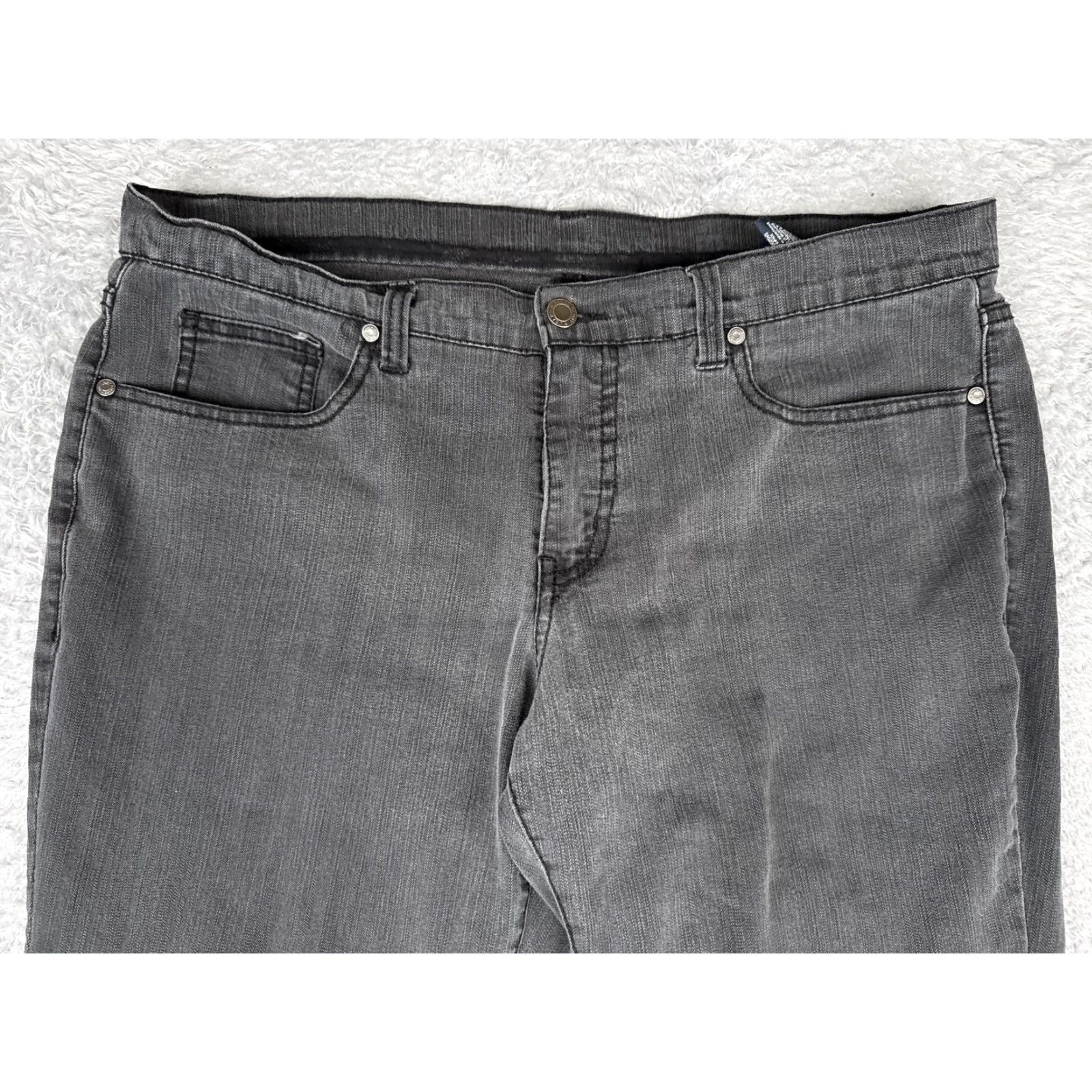 Faded Glory Faded Glory Jeans Womens 14 High Rise Straight Stretch Charcoal Wash 34x31 Size 36" / US 14 / IT 50 - 4 Thumbnail