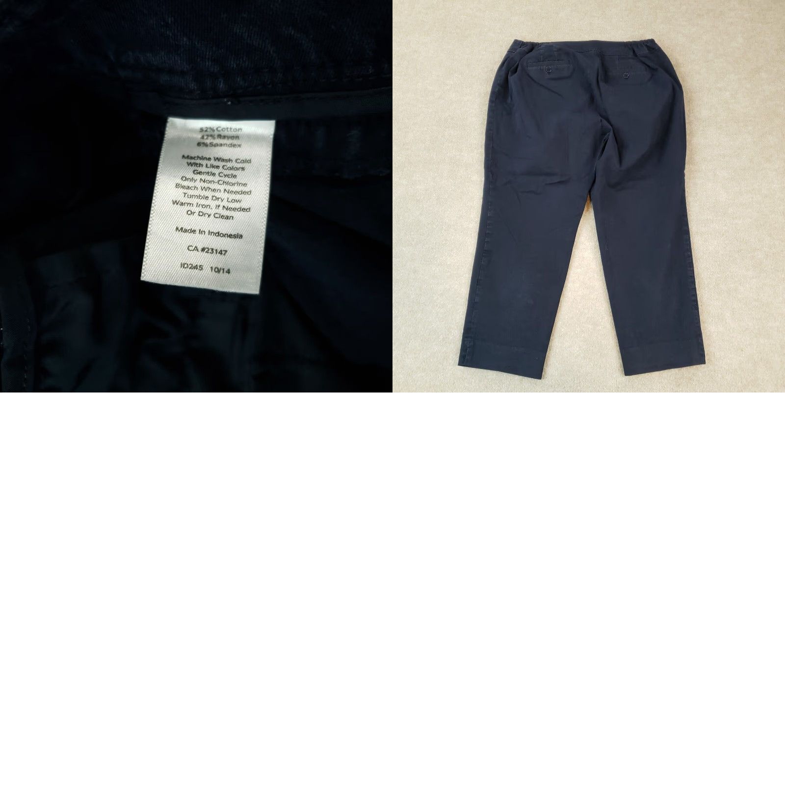 Talbots Talbots Pants Womens 16 Petite Blue Hampshire Cropped Stretch Casual Pants 16P Blue Talbots Women Cropped Straight Front Petite Size 32" / US 10 / IT 46 - 8 Thumbnail