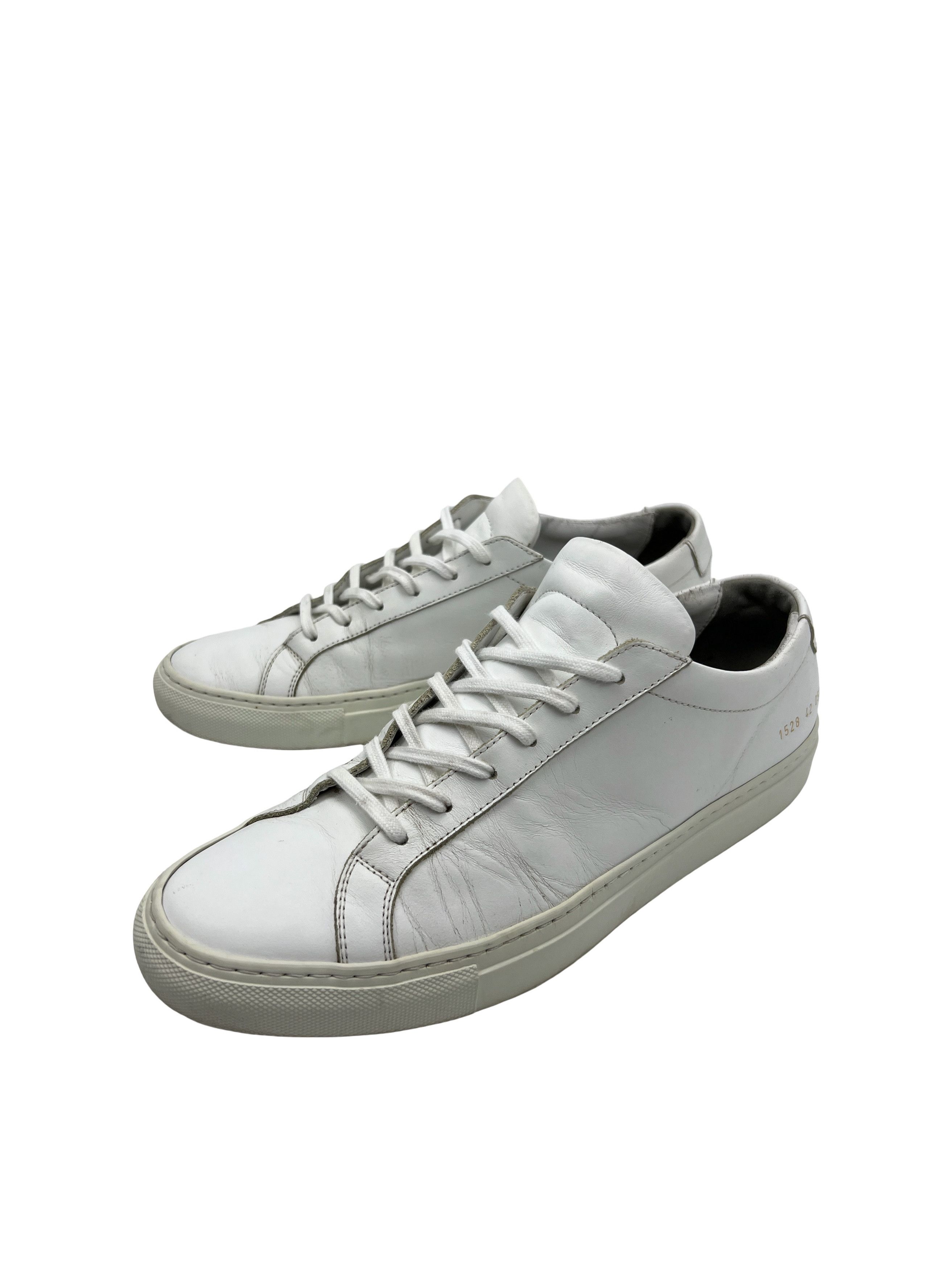 Common Projects Common Projects Achilles White Leather Sneakers Low 42 Size US 9 / EU 42 - 1 Thumbnail