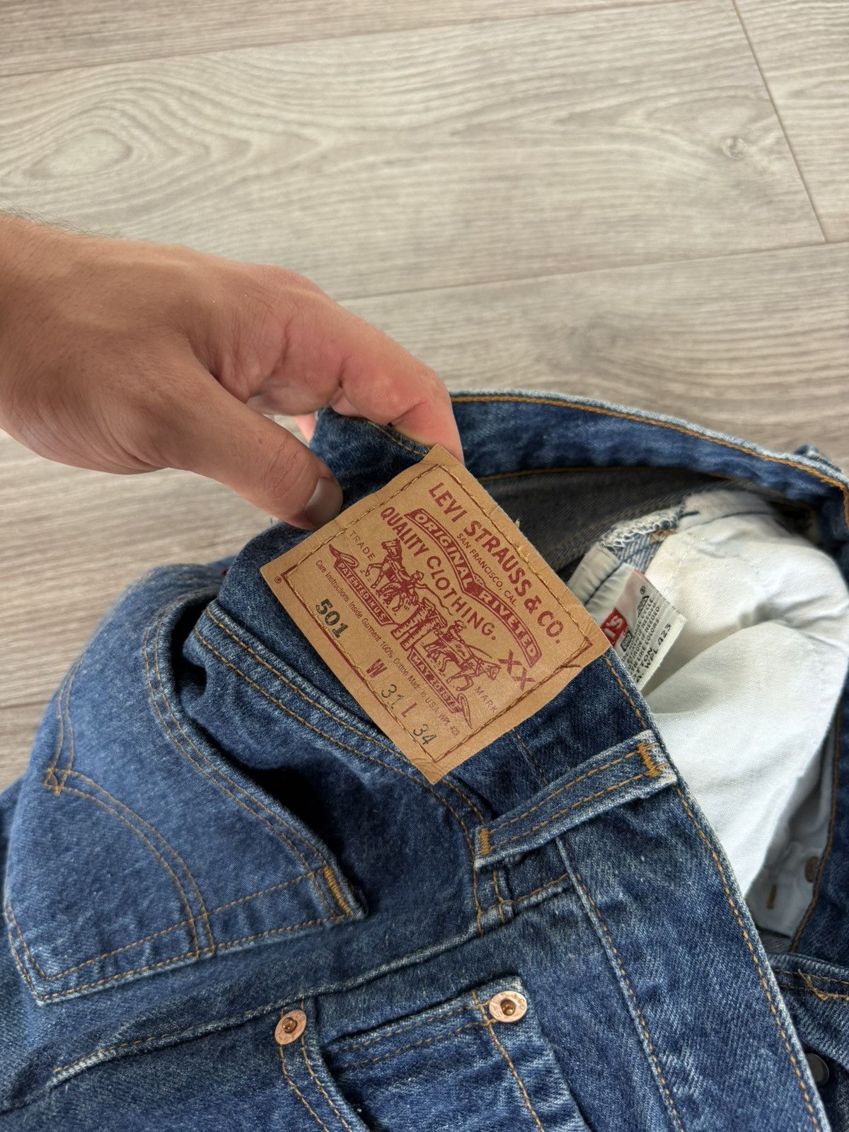 Levi's ‼️Vintage Levi’s Grey 501 Red Tab Denim Made in USA🇺🇸Jeans‼️ Size US 31 - 15 Thumbnail