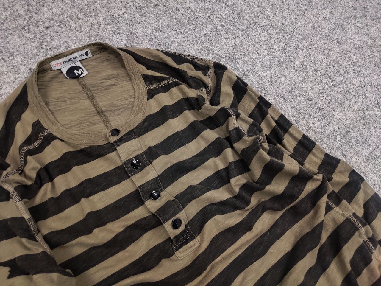 Levi's Vintage 90's Levis Engineered Military Striped Long Sleeve Size US M / EU 48-50 / 2 - 11 Thumbnail