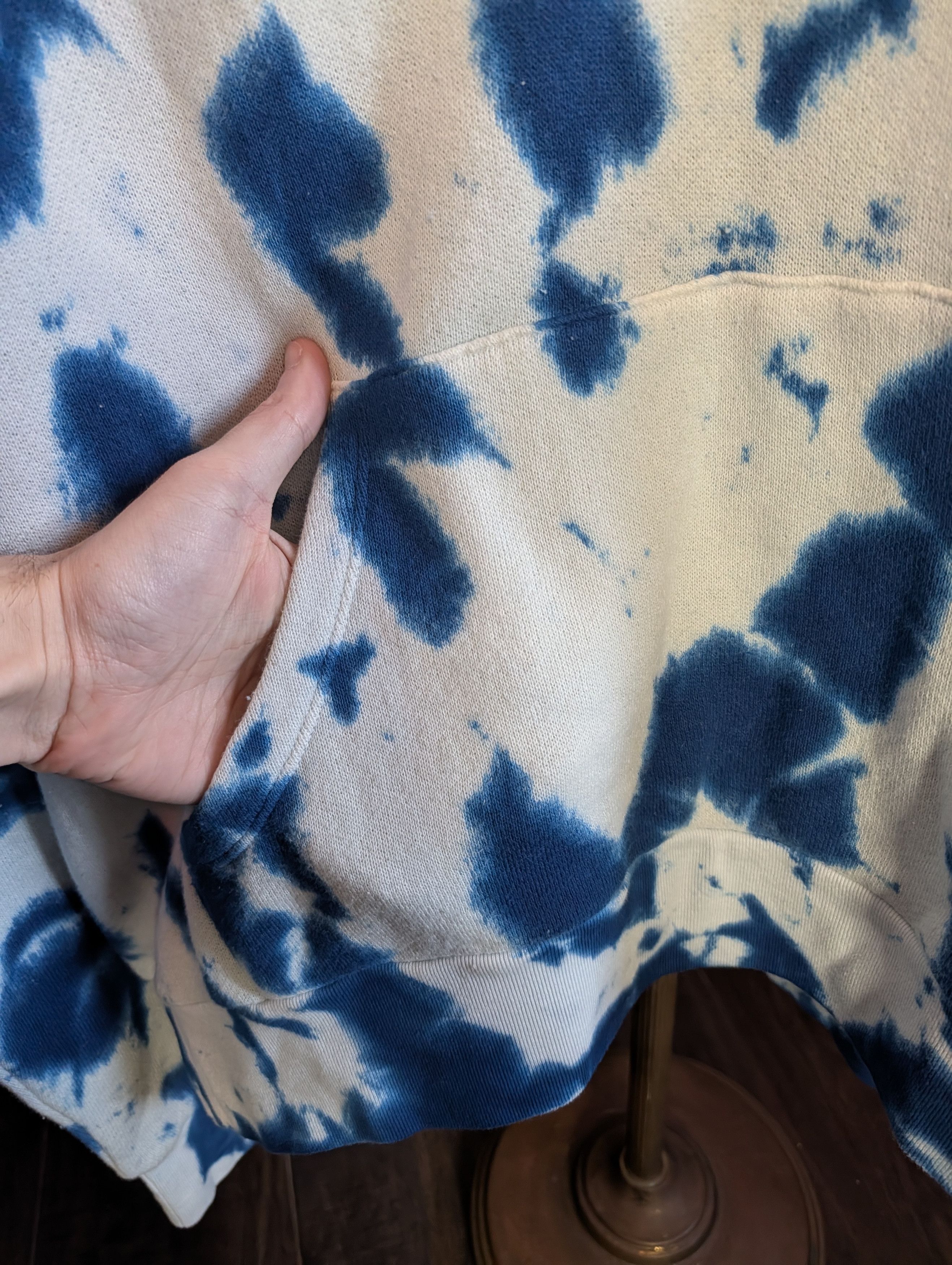 The Elder Statesman Cotton/Cashmere Knit Blue/White Tie Dye Hoodie NWT Size US S / EU 44-46 / 1 - 4 Thumbnail