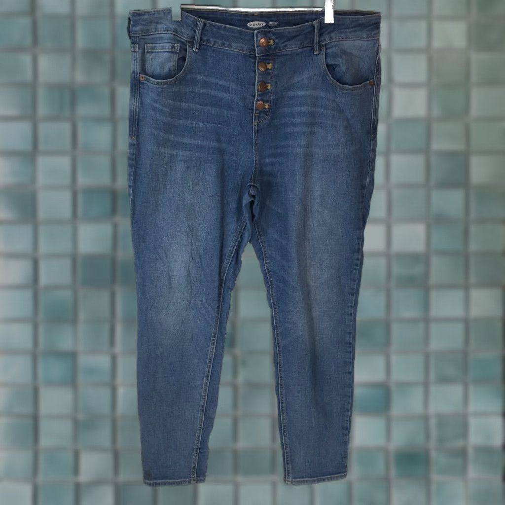 Old Navy Old Navy Rockstar Womens Skinny Mid Rise Blue Denim Jeans Size 16 38X29 Size 38" / US 16 / IT 52 - 1 Thumbnail