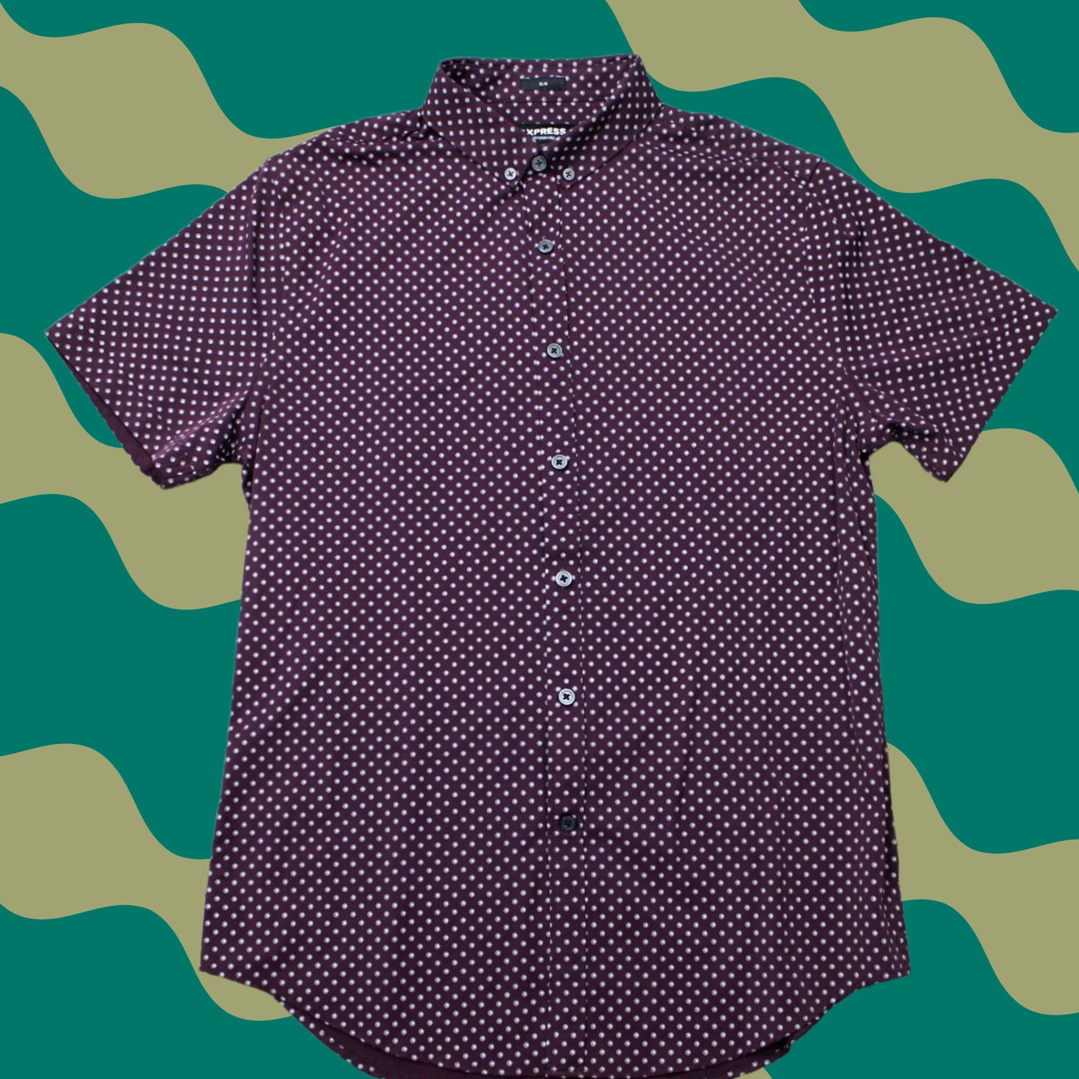 Express Express Shirt Mens S Red Performance Men Geometric Stretch Short Sleeve Size US S / EU 44-46 / 1 - 1 Thumbnail