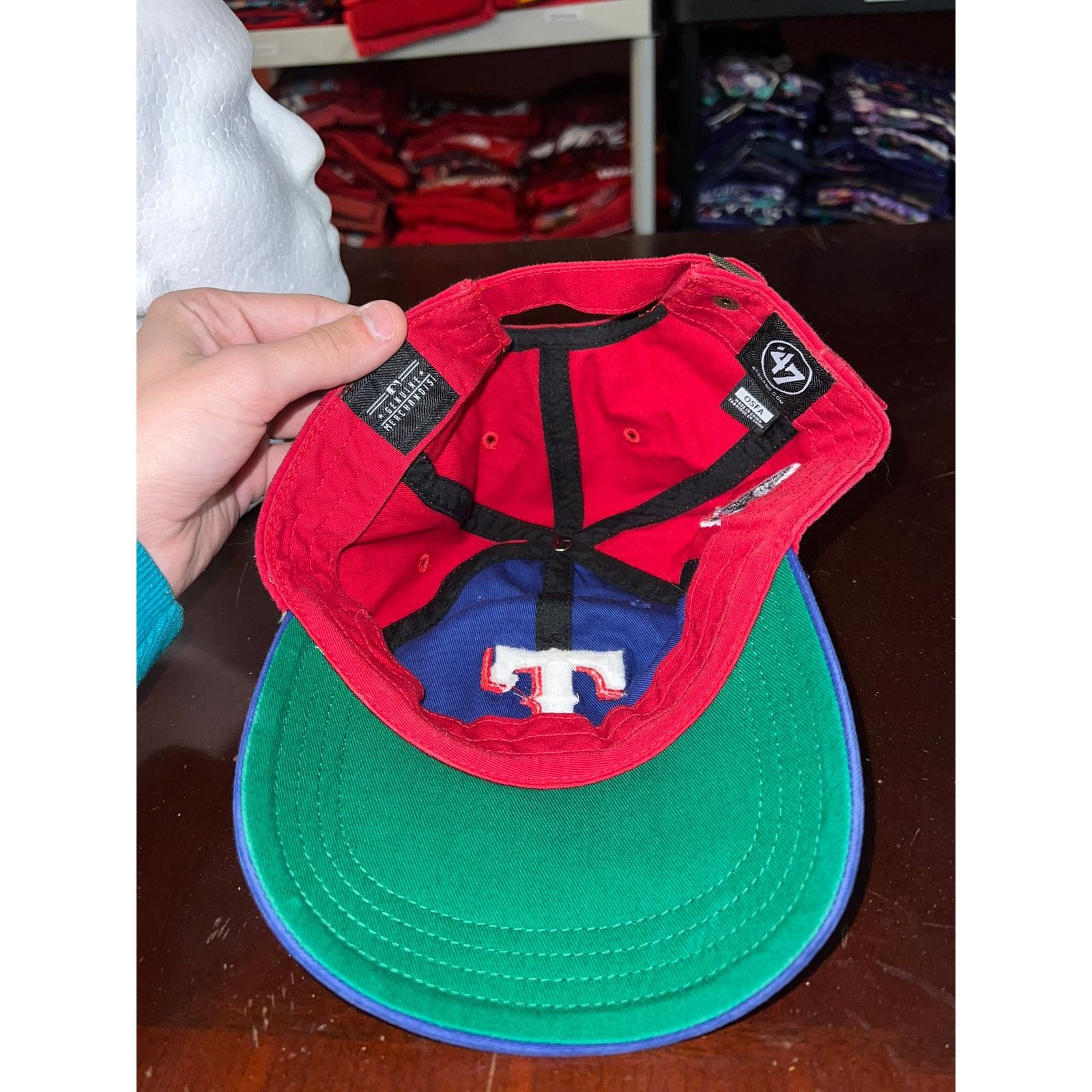 47 Brand Texas Rangers Hat 47 Brand MLB Baseball Red Cap Headwear Size ONE SIZE - 6 Thumbnail