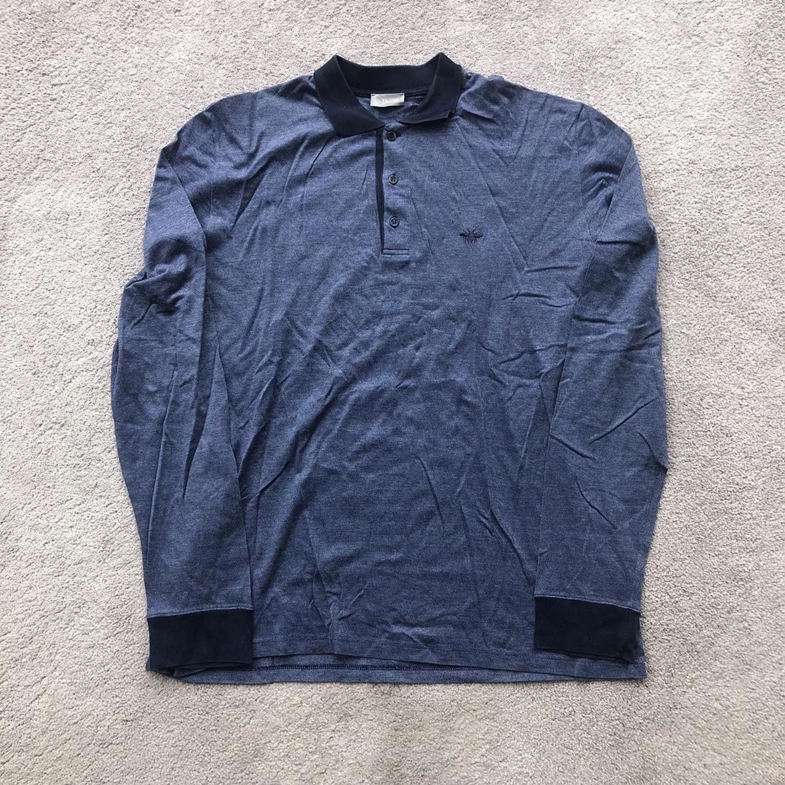 Dior Dior Homme Longsleeve Bee Polo Shirt Size US L / EU 52-54 / 3 - 1 Thumbnail