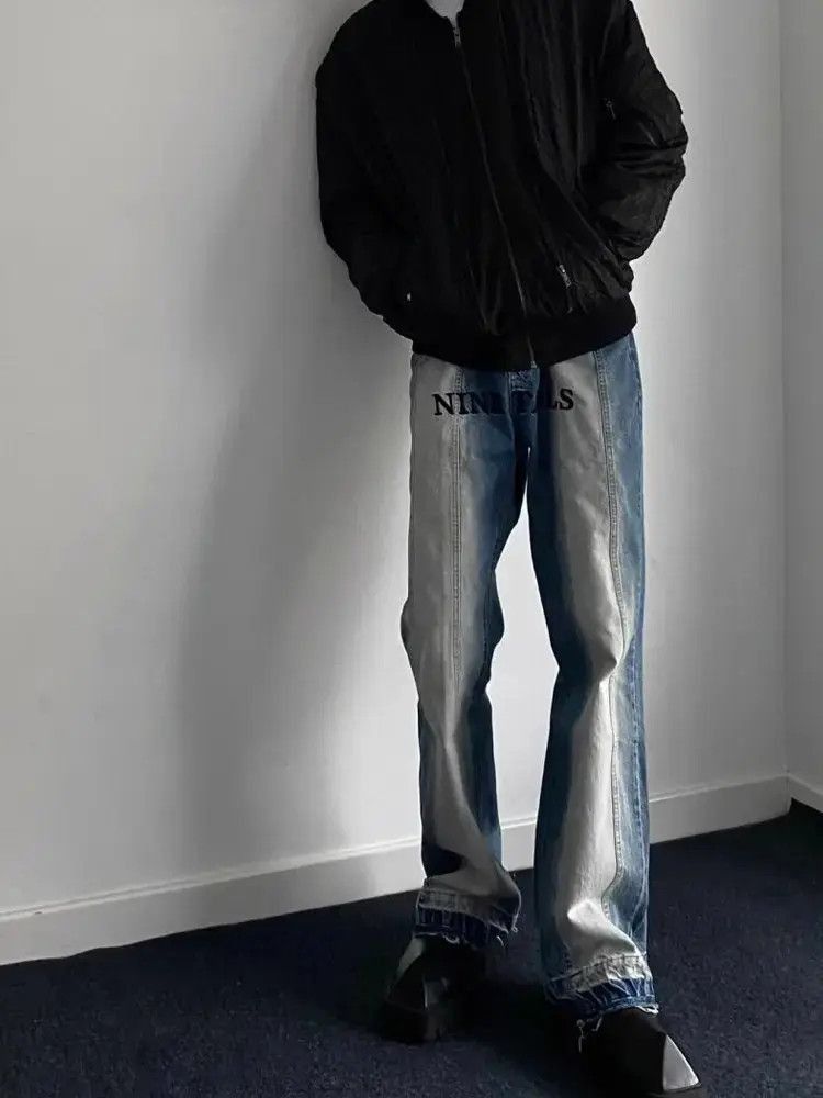 Japanese Brand Retro gradient straight leg micro flared jeans Size US 30 / EU 46 - 3 Thumbnail
