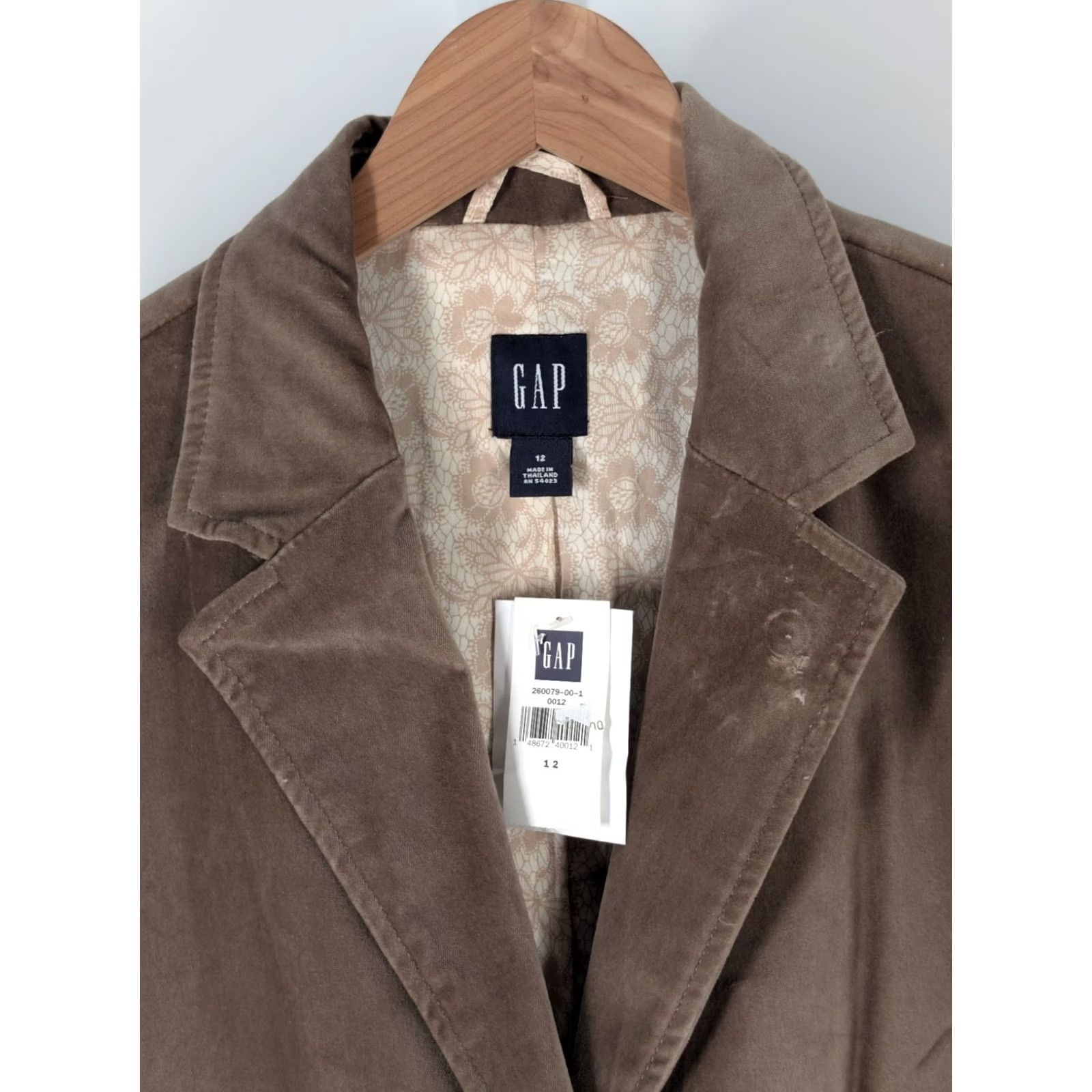 Gap VINTAGE Gap Blazer Women 12 Brown Velvet AW 2004 Y2K Mod Tux Jacket NWT 40" Sleeve Long Button 70s Conversation Size XL / US 12-14 / IT 48-50 - 4 Thumbnail