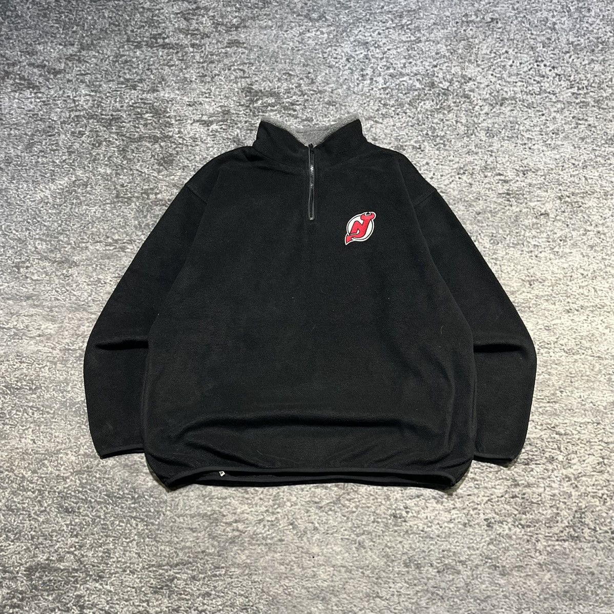 Majestic VINTAGE 90s NEW JERSEY DEVILS BLACK 1/4 ZIP FLEECE SWEATER Size US L / EU 52-54 / 3 - 1 Thumbnail