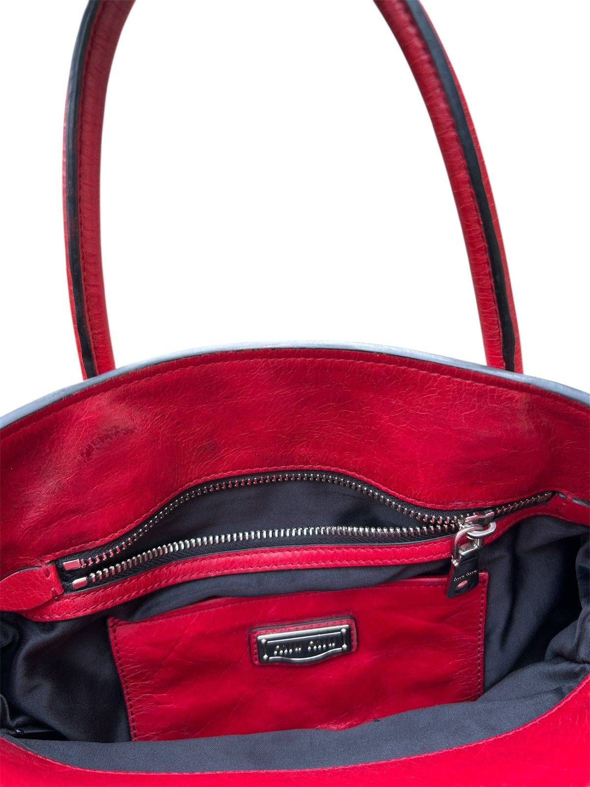 Miu Miu Miu Miu Leather Handbag Red Size ONE SIZE - 6 Thumbnail