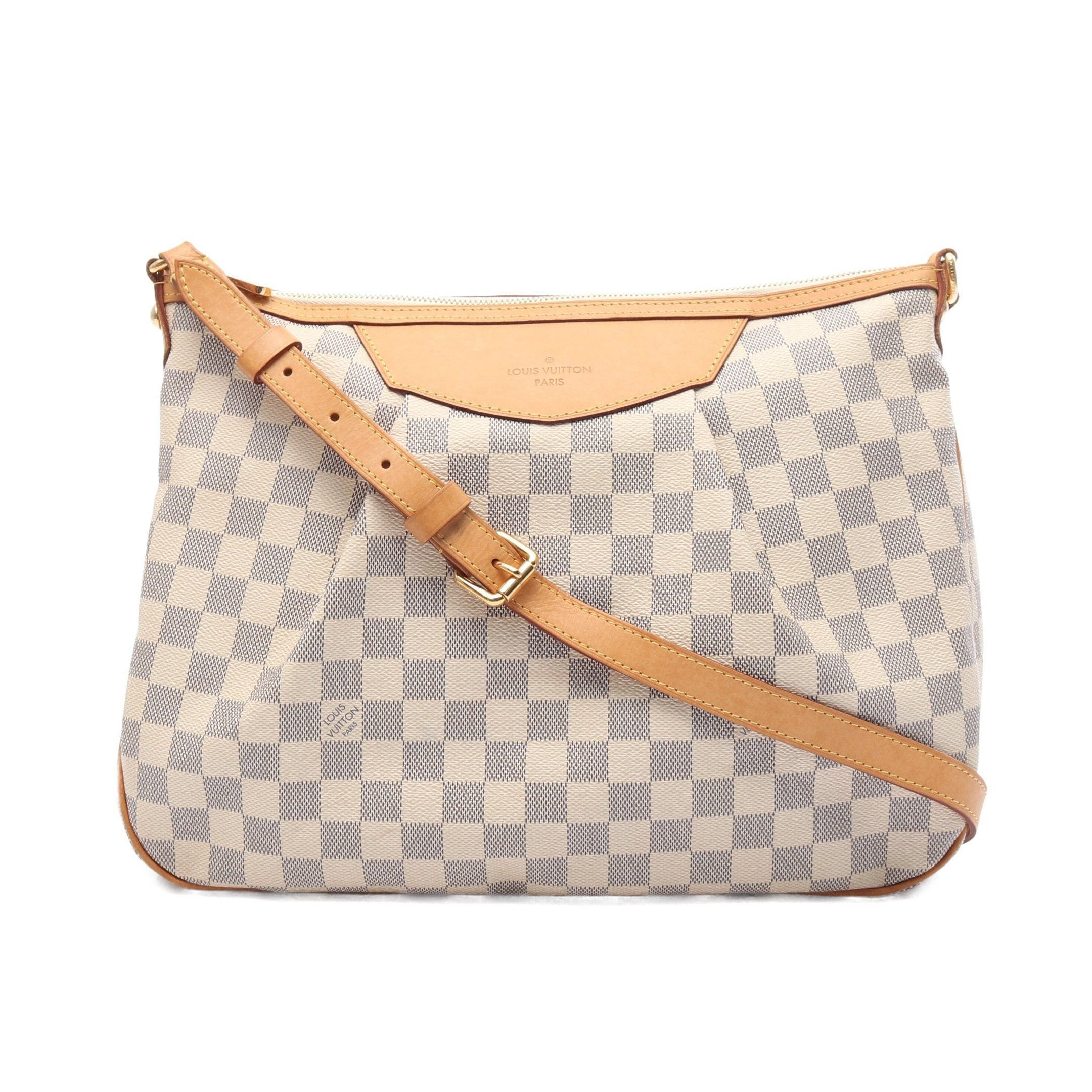 Louis Vuitton Louis Vuitton Siracusa Mm Damier Azur Shoulder Bag Leather White Size ONE SIZE - 1 Thumbnail