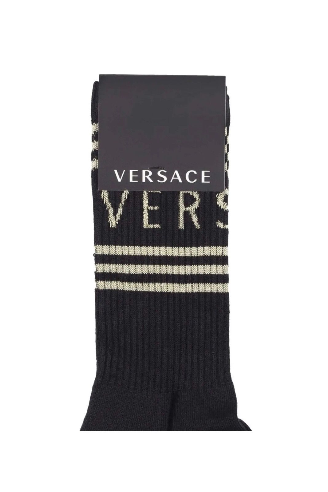 Versace Versace 90S VINTAGE LOGO SOCKS BLACK/GOLD SIZE MEDIUM NWT Size ONE SIZE - 10 Thumbnail