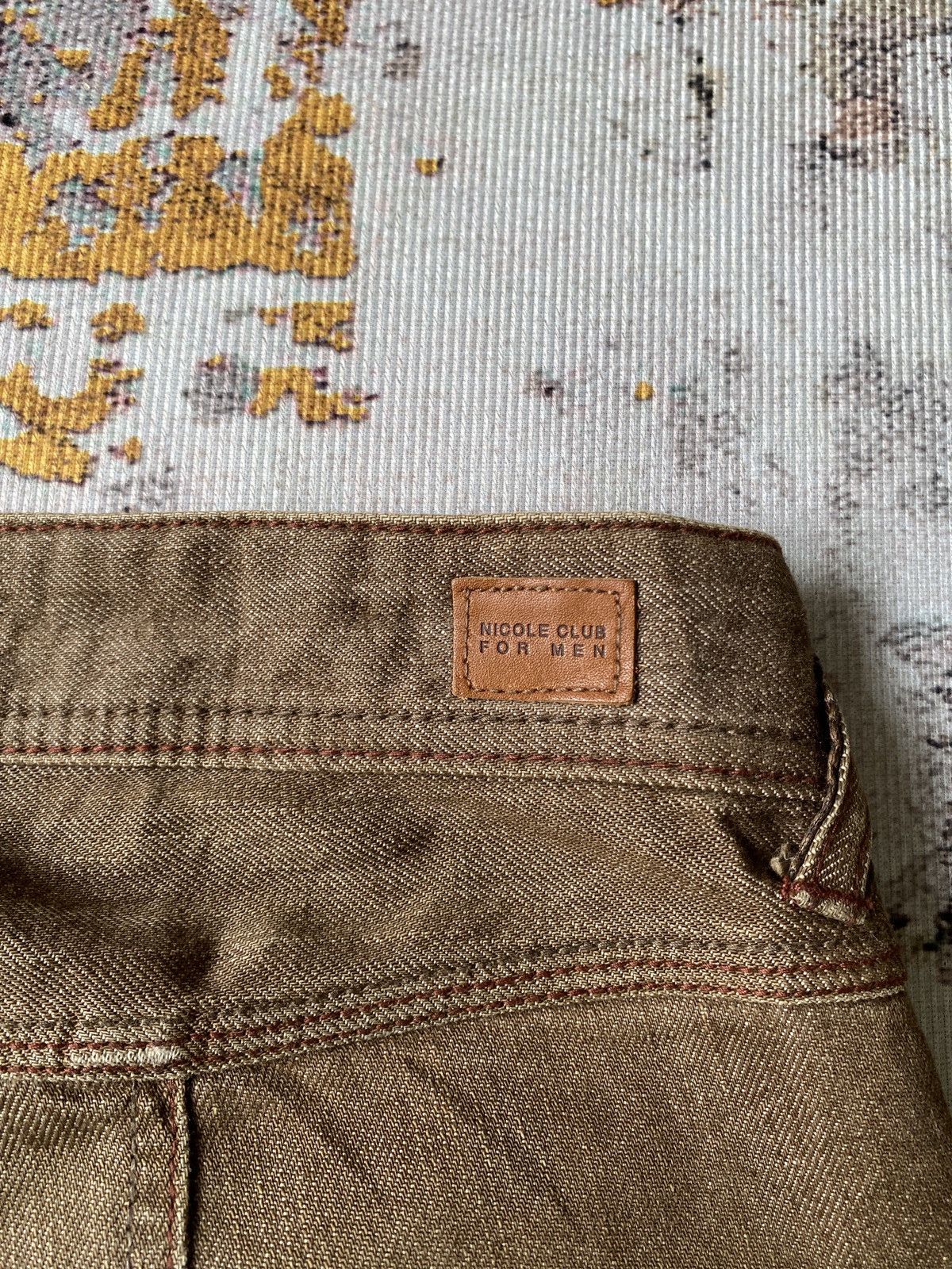 Japanese Brand Nicole Club For Men NCFM Faded Brown Design Denim Size US 32 / EU 48 - 13 Thumbnail