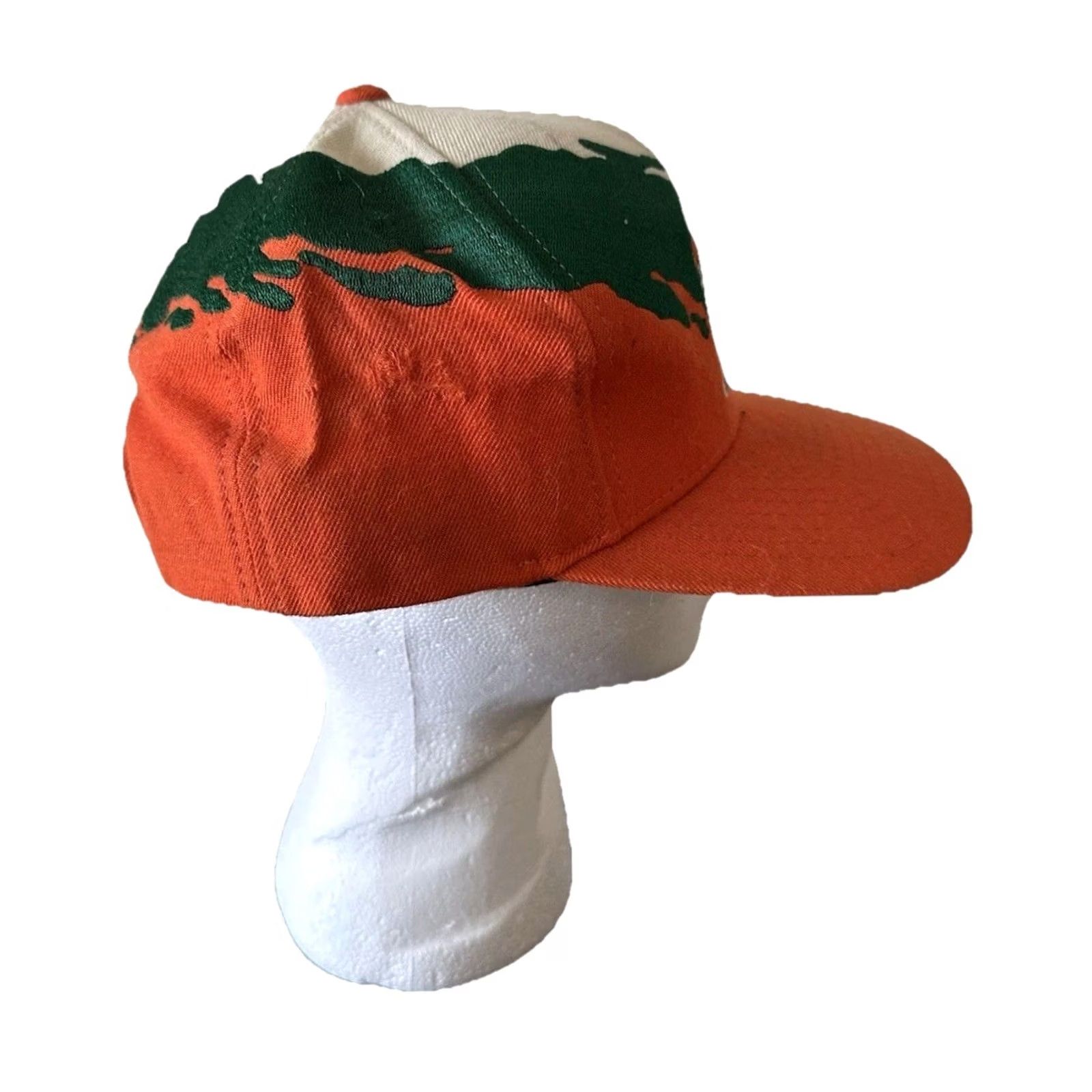 Mitchell & Ness Mitchell & Ness Hat Snapback Miami Hurricanes Ibis Logo Paint Brush Splash RARE Green One Size Men Mens Snapback Hat Size ONE SIZE - 5 Thumbnail