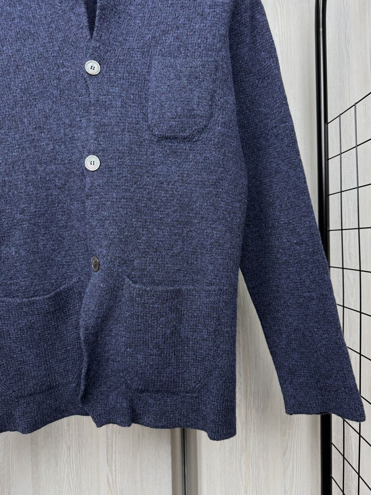 Falcone Falconeri blue knitted 3 button blazer cardigan Size 36R - 4 Thumbnail