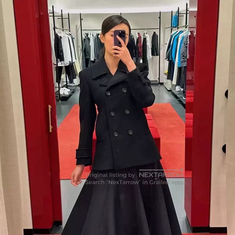 Valentino Valentino Wool black double-breasted coat Size XXS / US 00 / IT 34 - 6 Thumbnail