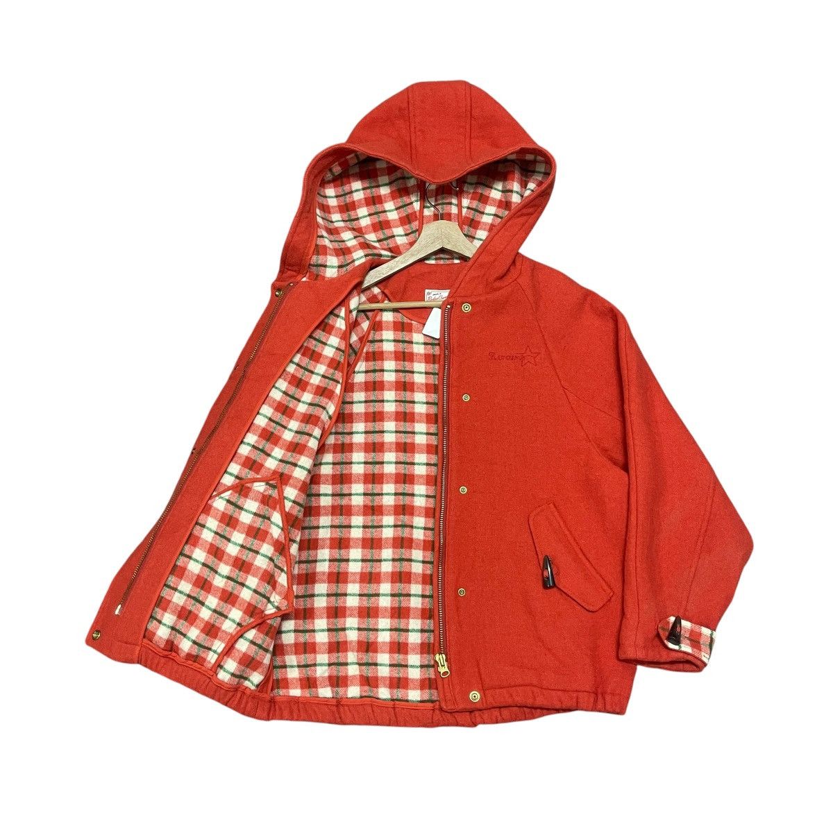 Japanese Brand ‼️DEADSTOCK‼️ Vintage Rodeo Crown Plaid Lined Wool Duffle Coat Size US L / EU 52-54 / 3 - 1 Thumbnail