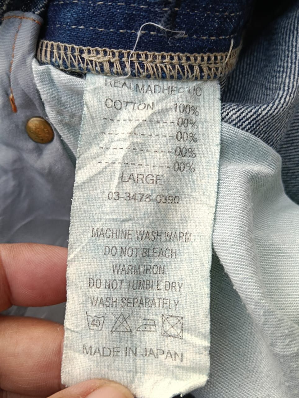 realmad HECTIC Baggy Real MadHectic Button Fly Jeans – Rare Japanese Denim Size US 35 - 9 Thumbnail