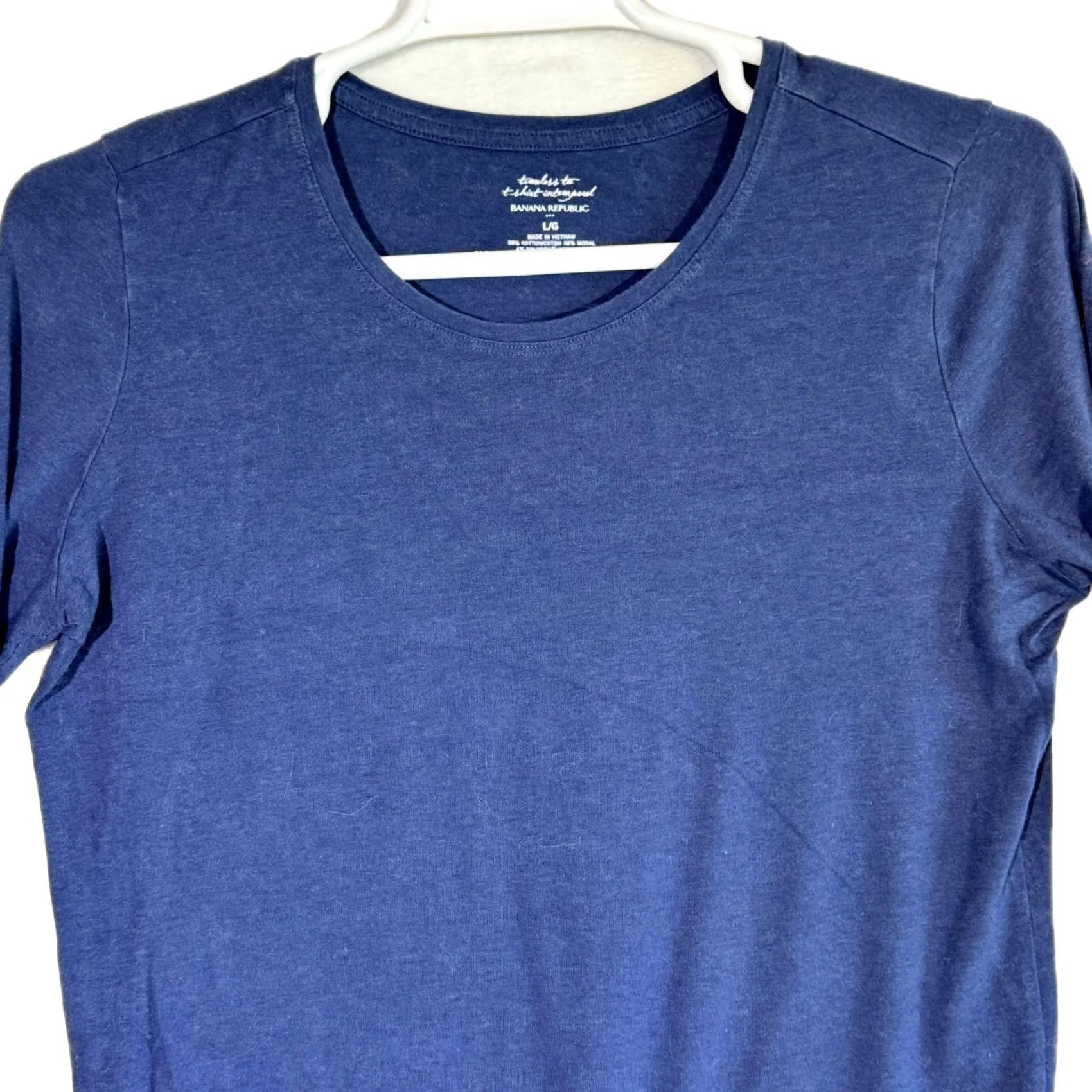 Banana Republic Banana Republic Shirt Blue Cotton Stretch Pullover – Size L Women’s Long Sleeve Casual Crew Neck Shirt Size L / US 10 / IT 46 - 3 Thumbnail