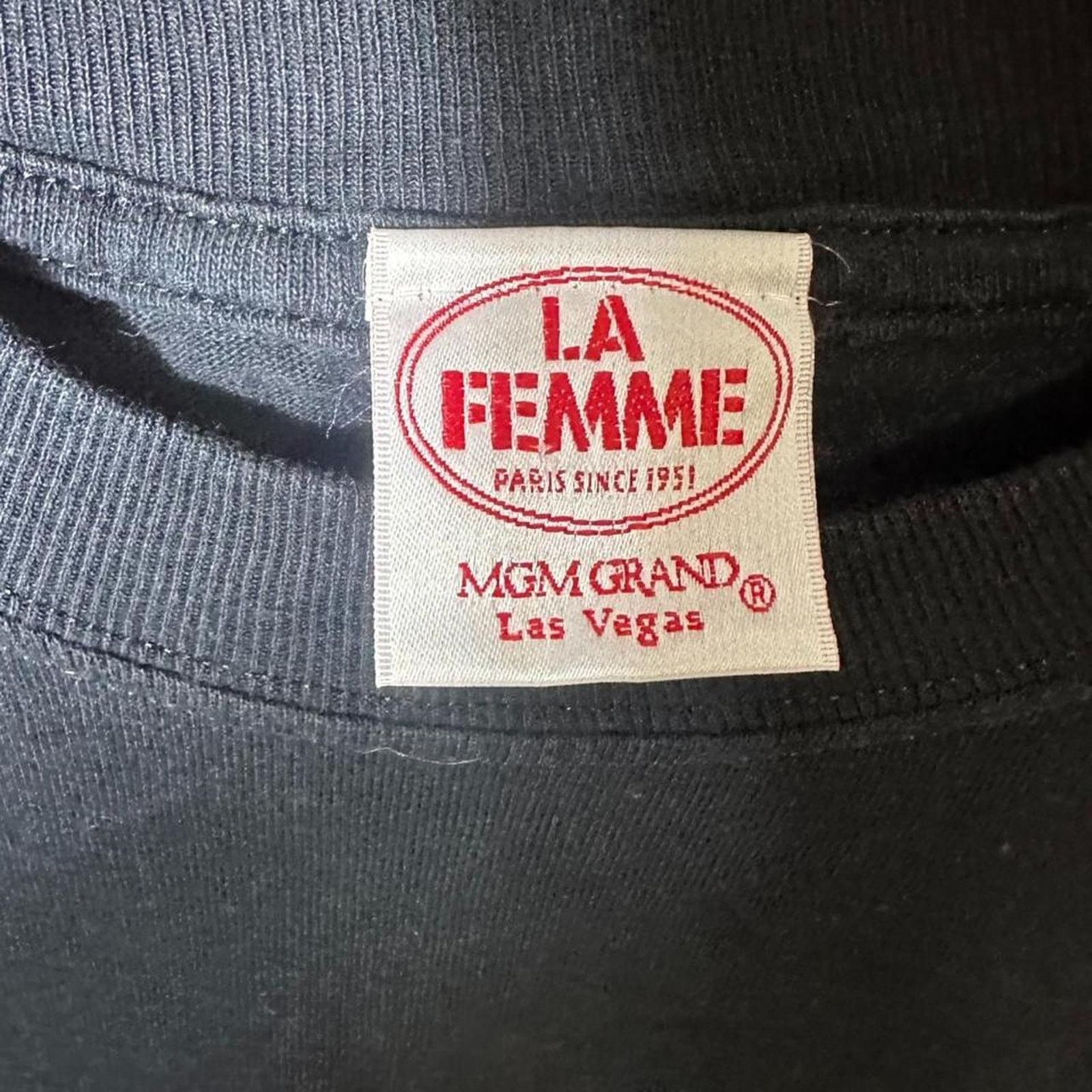 Hanes Vintage 90s La Femme Las Vegas Tee Mens Large Black Shirt Size US L / EU 52-54 / 3 - 4 Thumbnail