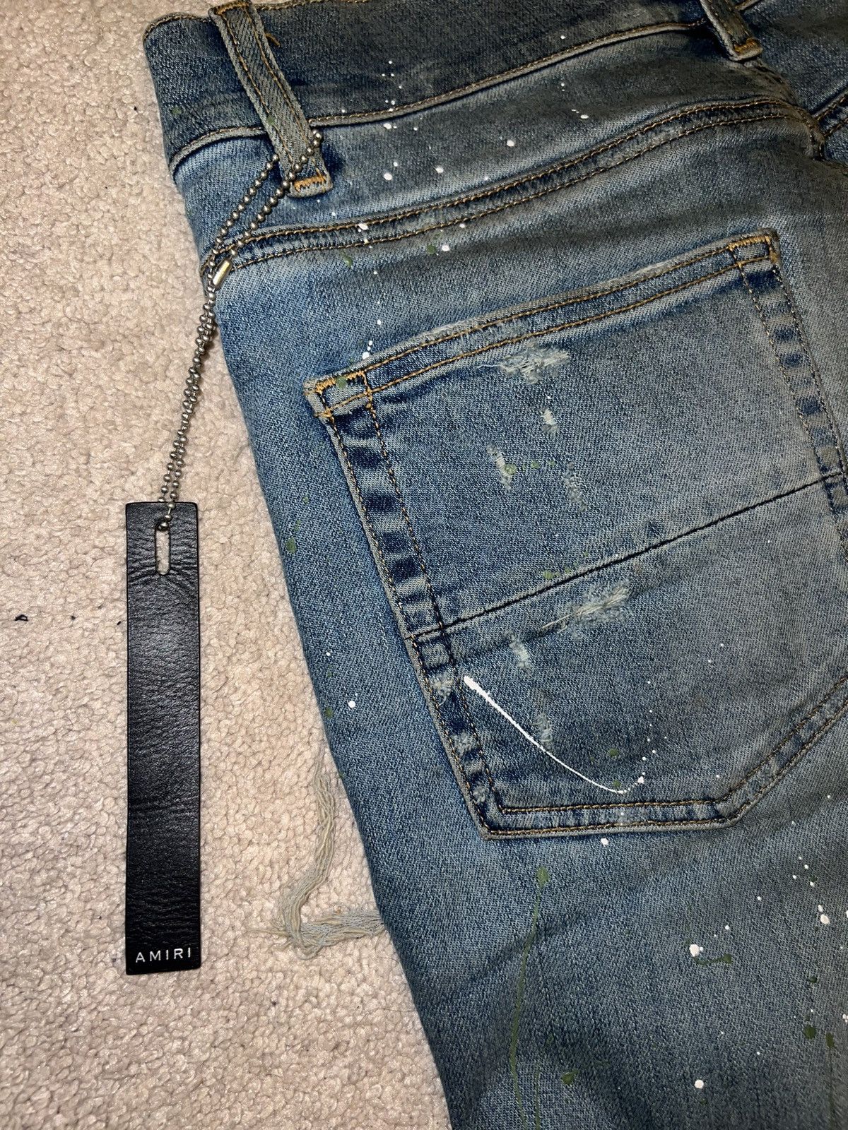 Amiri Amiri “Bird Art Crane Patch” Blue Denim Size US 33 - 12 Thumbnail
