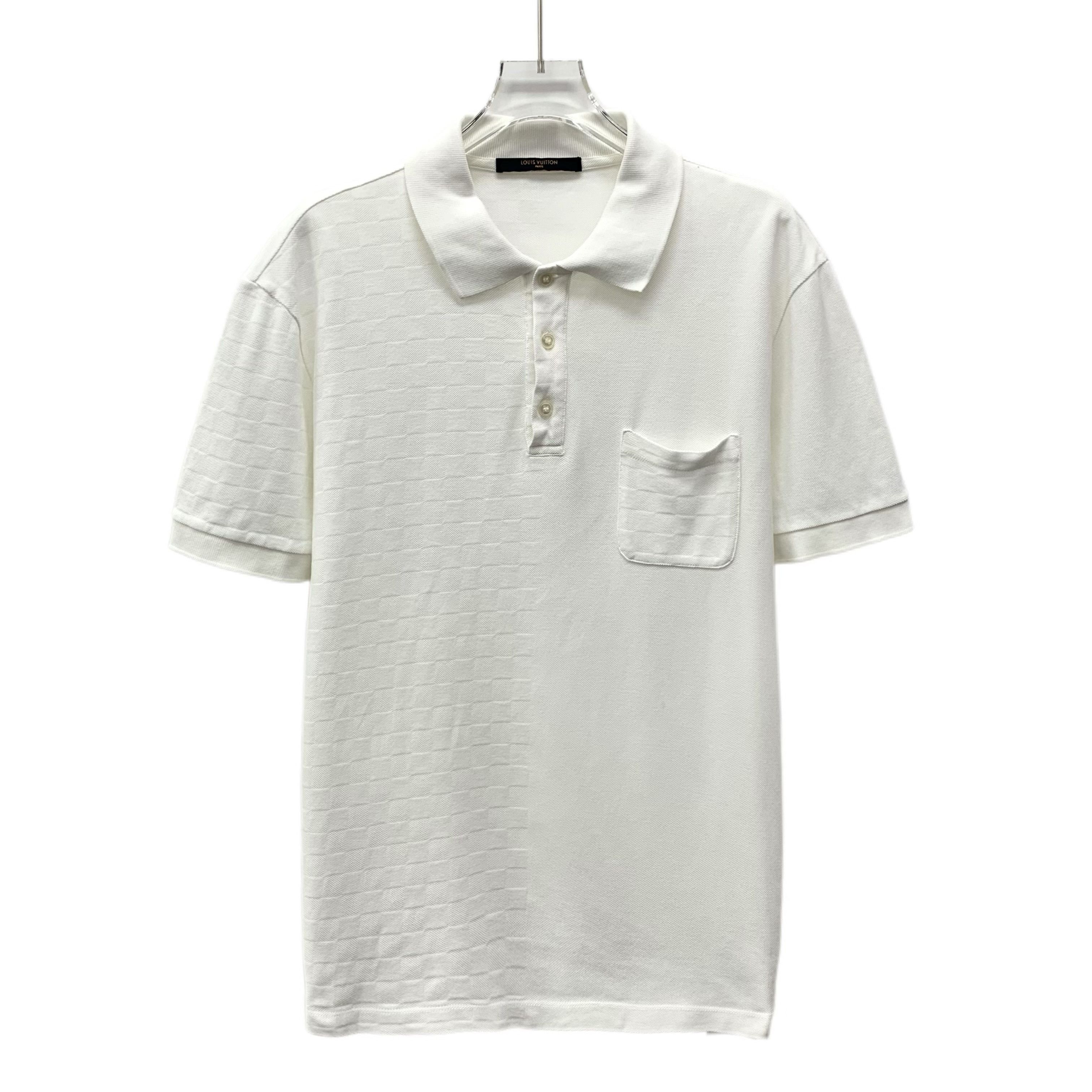 Louis Vuitton Louis Vuitton Polo – White Damier Cotton (Size L) Size US L / EU 52-54 / 3 - 1 Thumbnail
