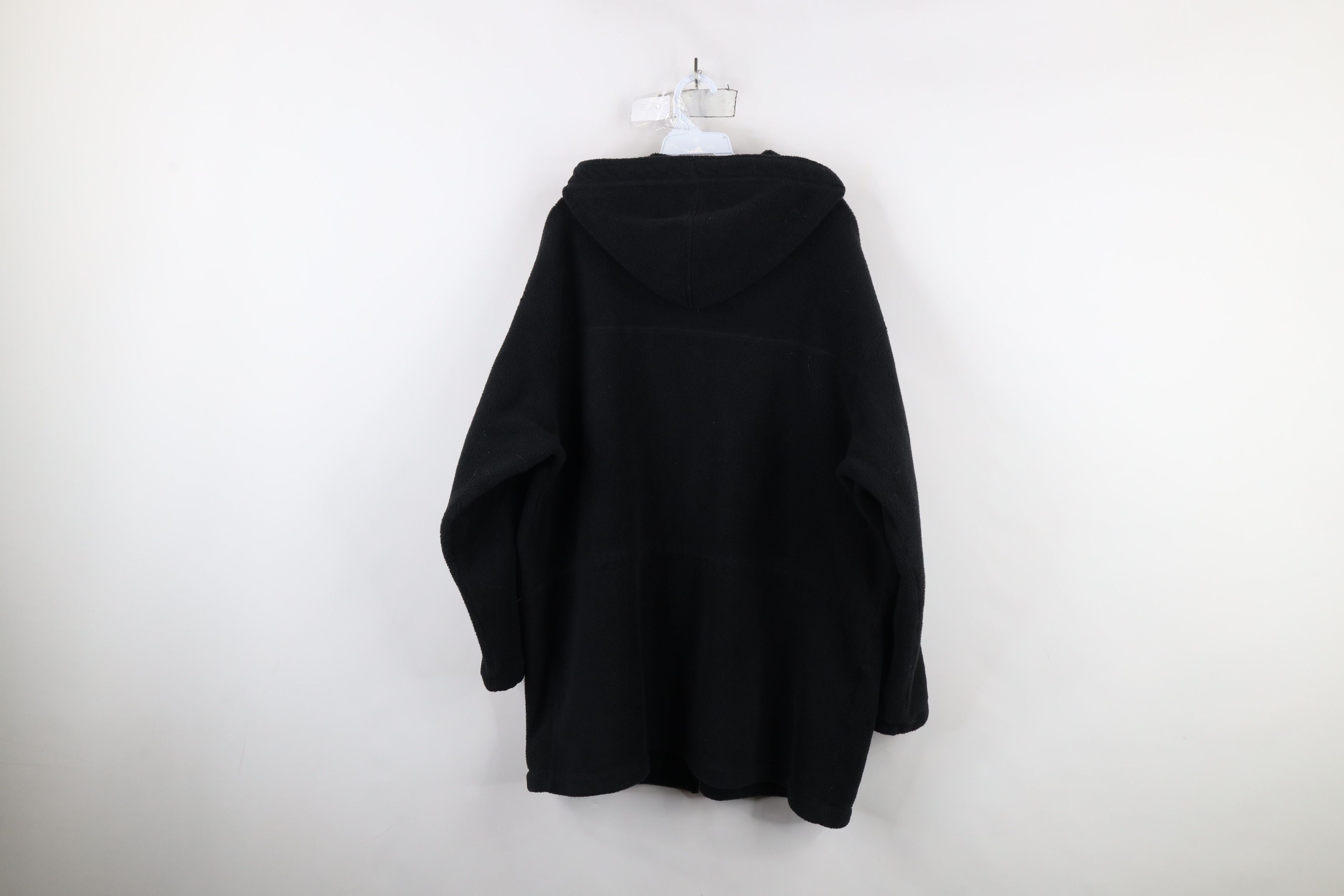 Eddie Bauer × Vintage Vintage 90s Eddie Bauer Hooded Fleece Jacket Black USA Size L / US 10 / IT 46 - 13 Thumbnail