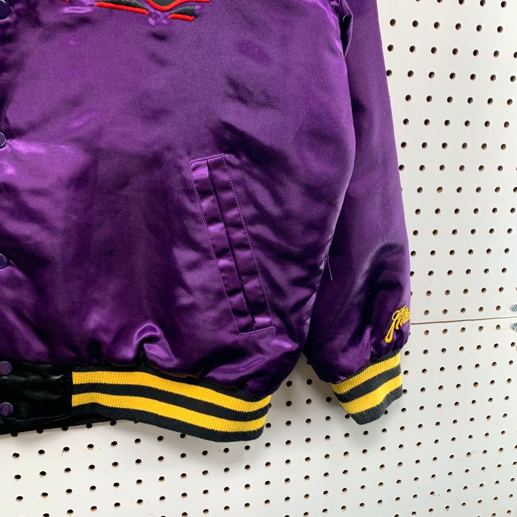 Vintage VINTAGE Headgear Classic Mens 2XL Martin Lawrence Satin Jacket Purple Bomber Jacket TV Sports Funny 90s Mens Size US XXL / EU 58 / 5 - 7 Thumbnail
