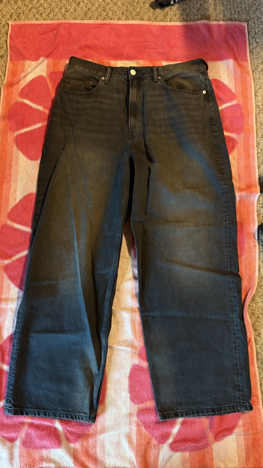 Japanese Brand × Vintage Baggy black denim jeans Size US 34 / EU 50 - 1 Thumbnail