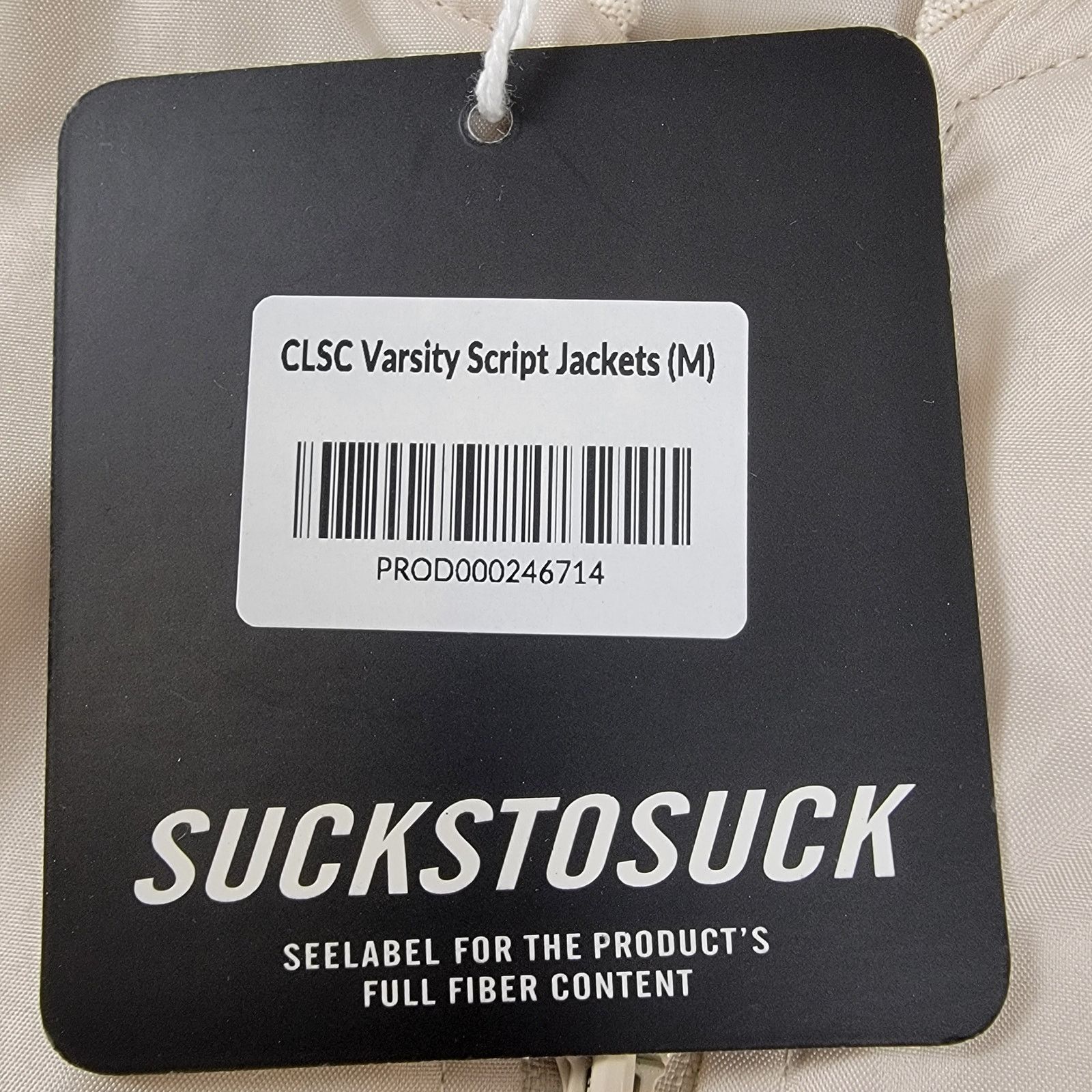 CLSC CLSC Men Sucks to Suck Varsity Script Jacket 'LA' Beige Sz M Size US M / EU 48-50 / 2 - 5 Thumbnail