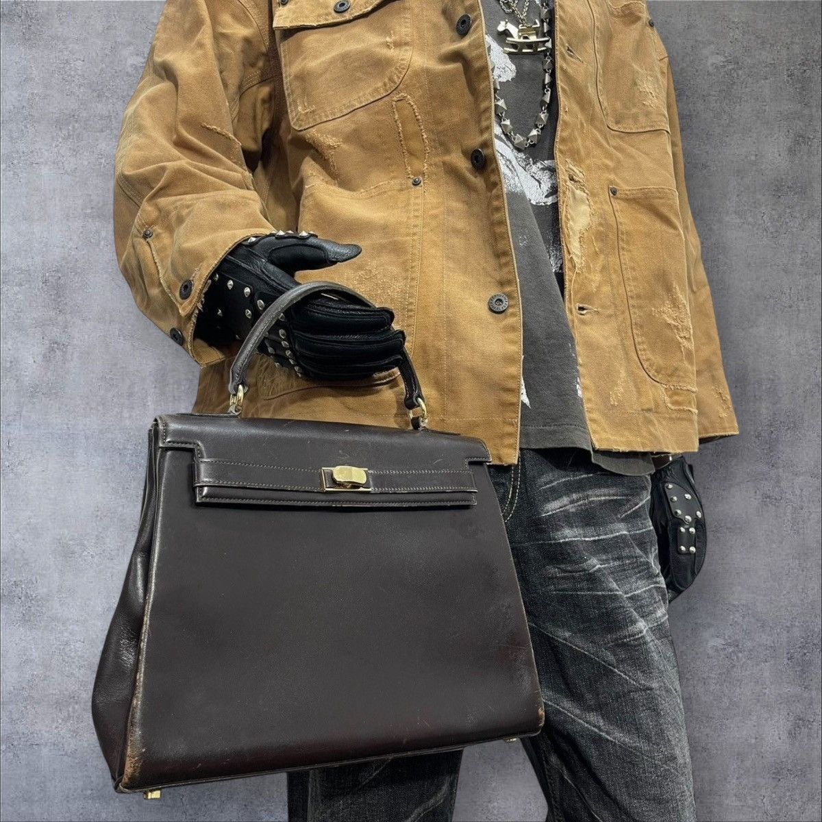 If Six Was Nine Kelly Bag Style Full Leather Vtg Wako hermes birkin 1🟩3 Size ONE SIZE - 2 Thumbnail