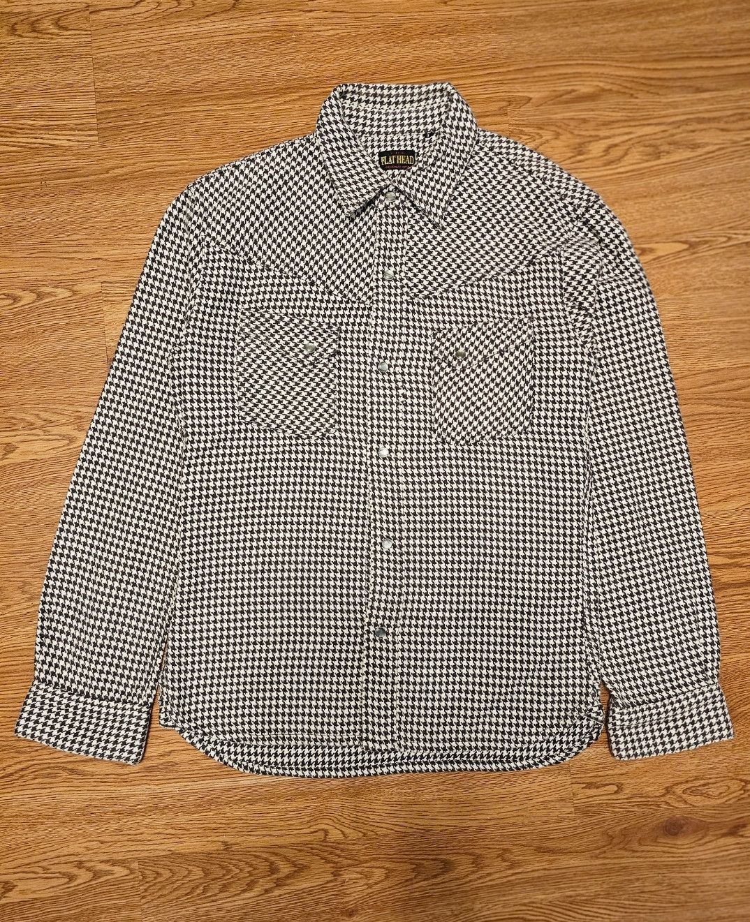 The Flat Head Vintage The Flat Head Houndstooth Western Flannel Shirt Size US S / EU 44-46 / 1 - 1 Thumbnail