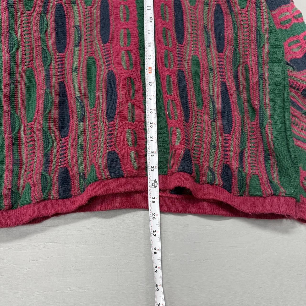 Coogi Vintage Carly Blake 3D Knit Pink and Green Sweater XL Size US XL / EU 56 / 4 - 4 Thumbnail