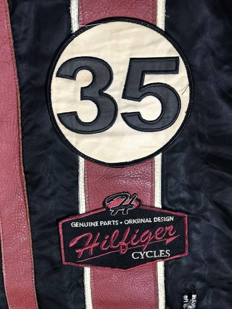 Tommy Hilfiger Vintage tommy hilfiger motorcycle leather jacket racing 35 Size US M / EU 48-50 / 2 - 6 Thumbnail