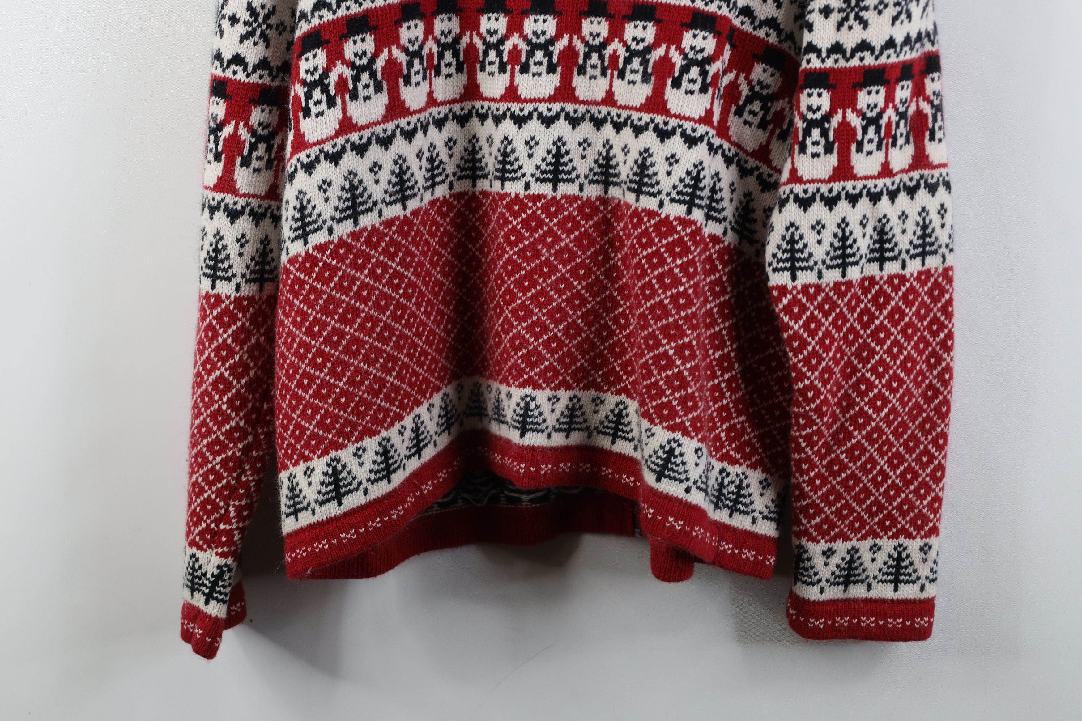 Vintage Vintage 90s Christmas Snowman Fair Isle Cardigan Sweater Size L / US 10 / IT 46 - 13 Thumbnail